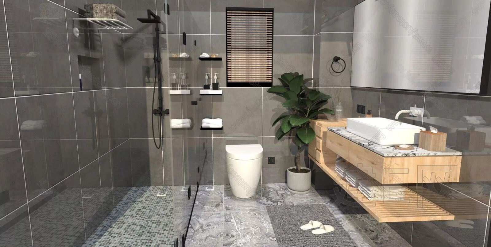 NORDIC BATHROOM - SKETCHUP 3D SCENE - ENSCAPE - 110379037