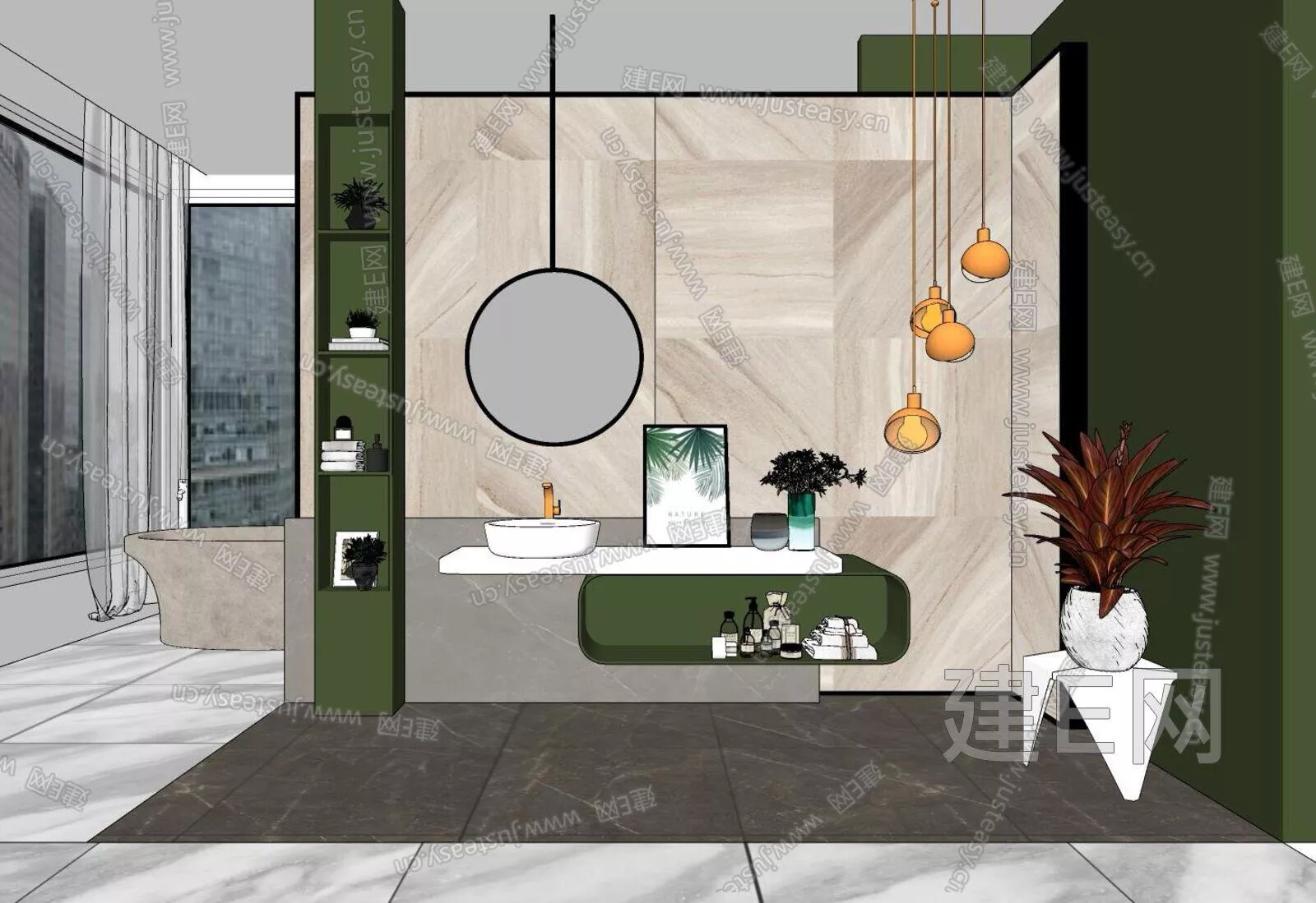 NORDIC BATHROOM - SKETCHUP 3D SCENE - ENSCAPE - 112607626