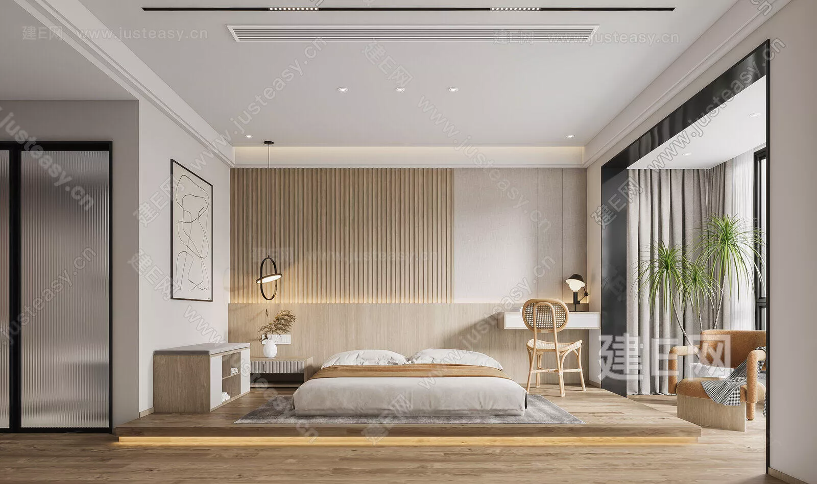 NORDIC BEDROOM - SKETCHUP 3D SCENE - ENSCAPE - 104221430