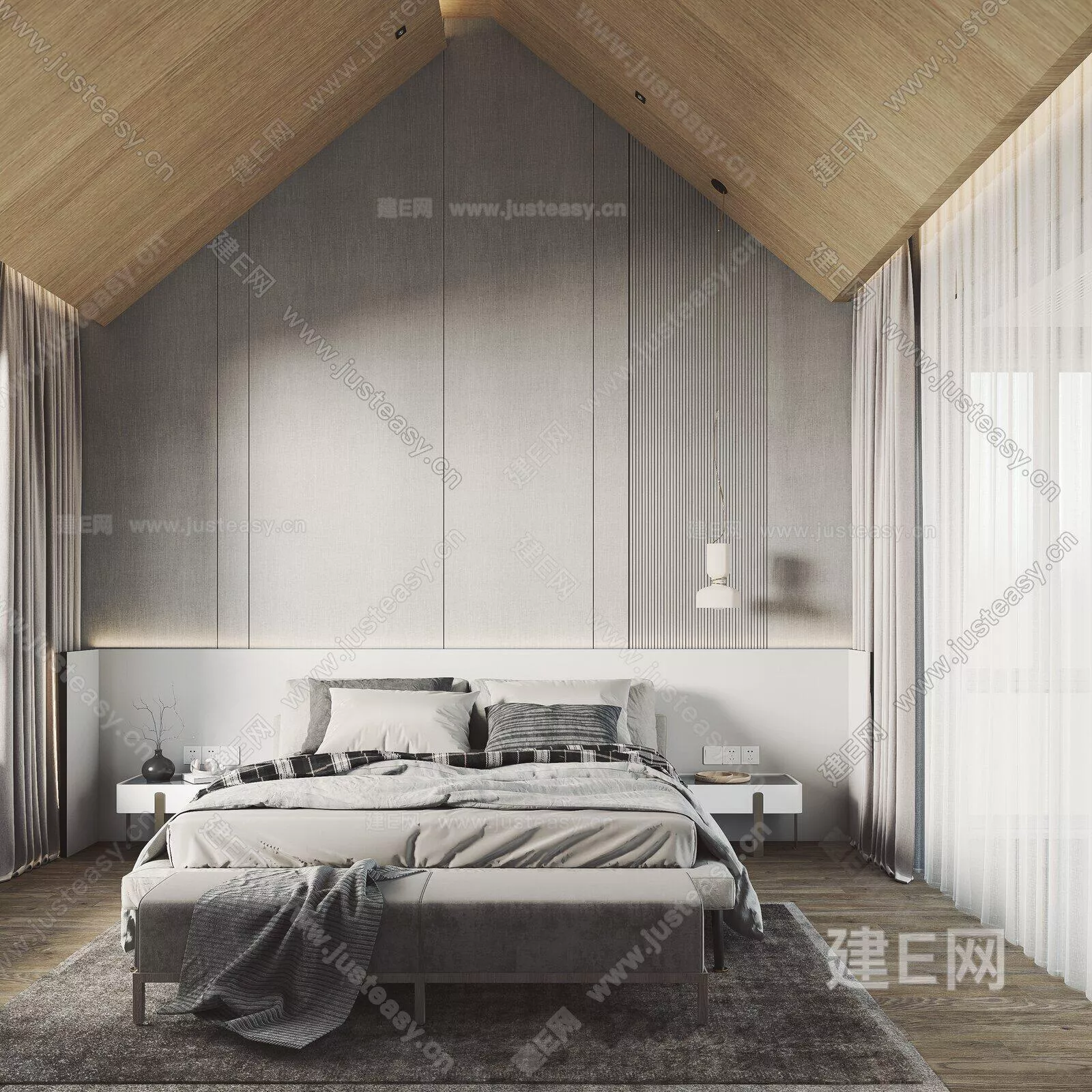 NORDIC BEDROOM - SKETCHUP 3D SCENE - ENSCAPE - 106909061