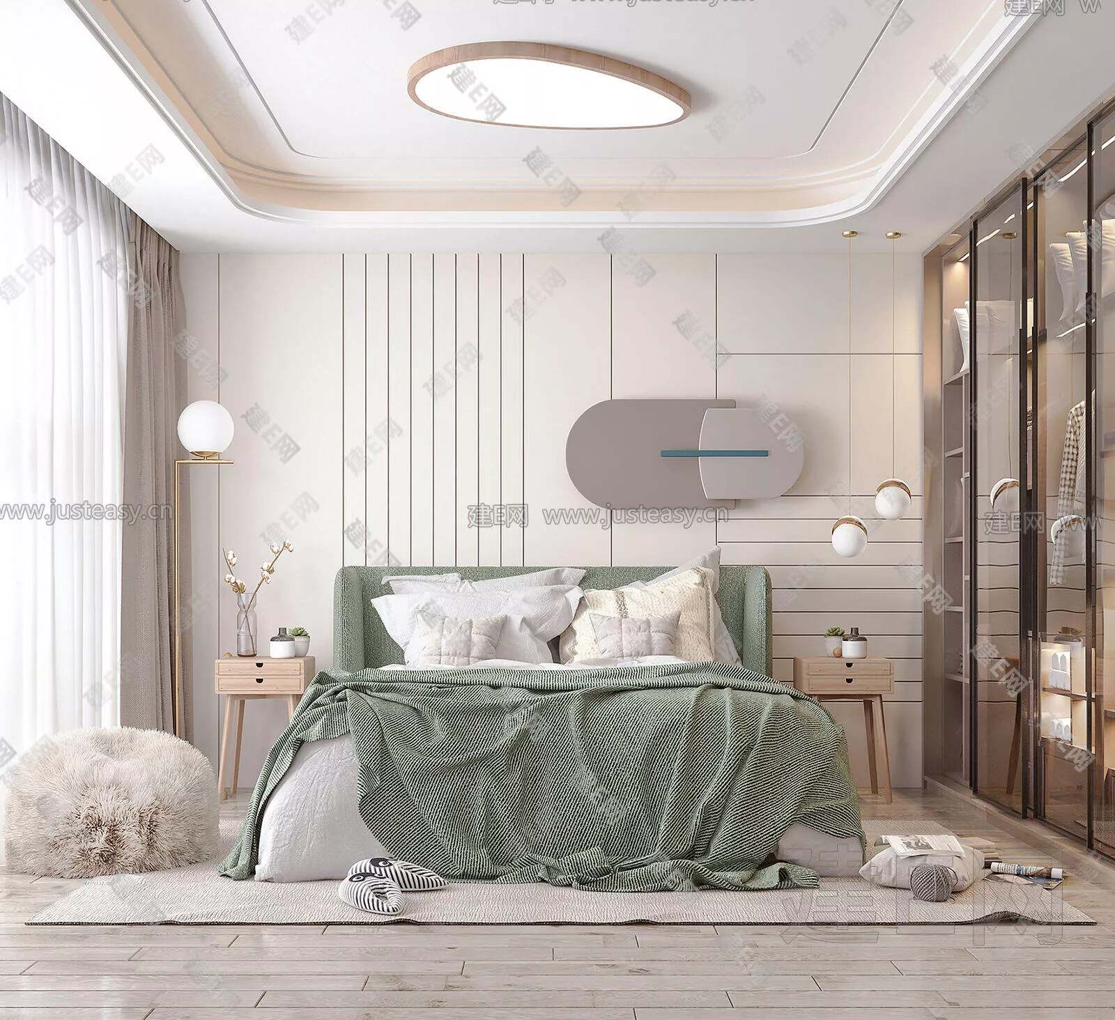 NORDIC BEDROOM - SKETCHUP 3D SCENE - ENSCAPE - 114574759