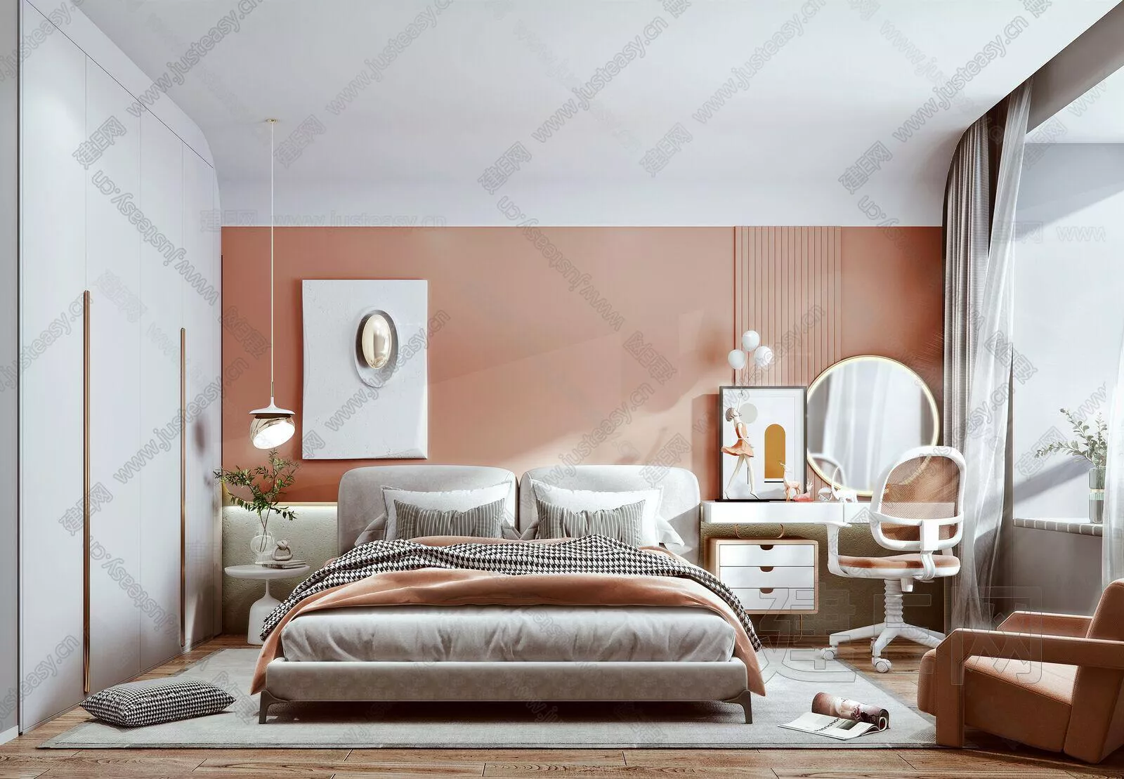 NORDIC BEDROOM - SKETCHUP 3D SCENE - VRAY - 111035730