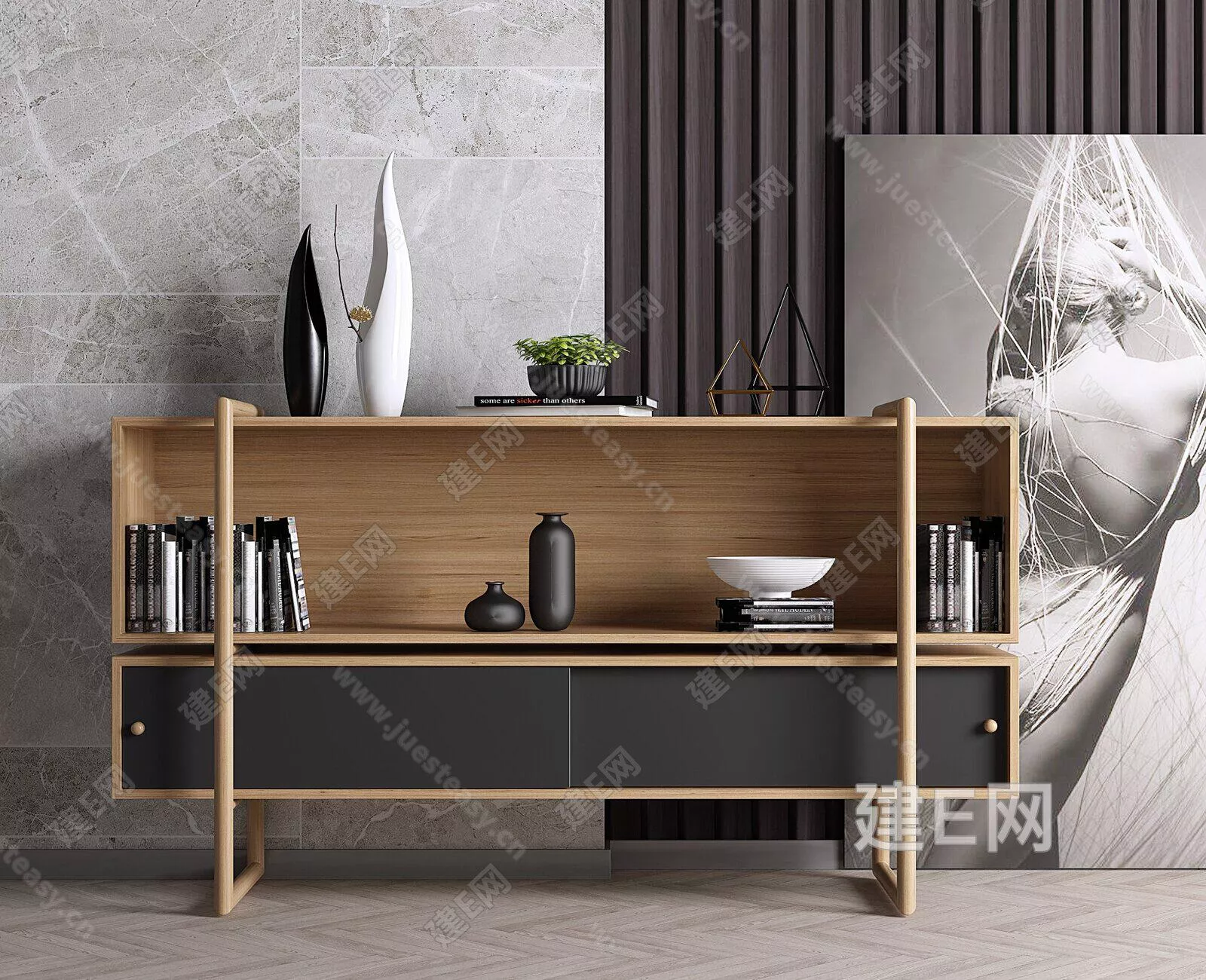 NORDIC BOOKCASE - SKETCHUP 3D MODEL - ENSCAPE - 111168908