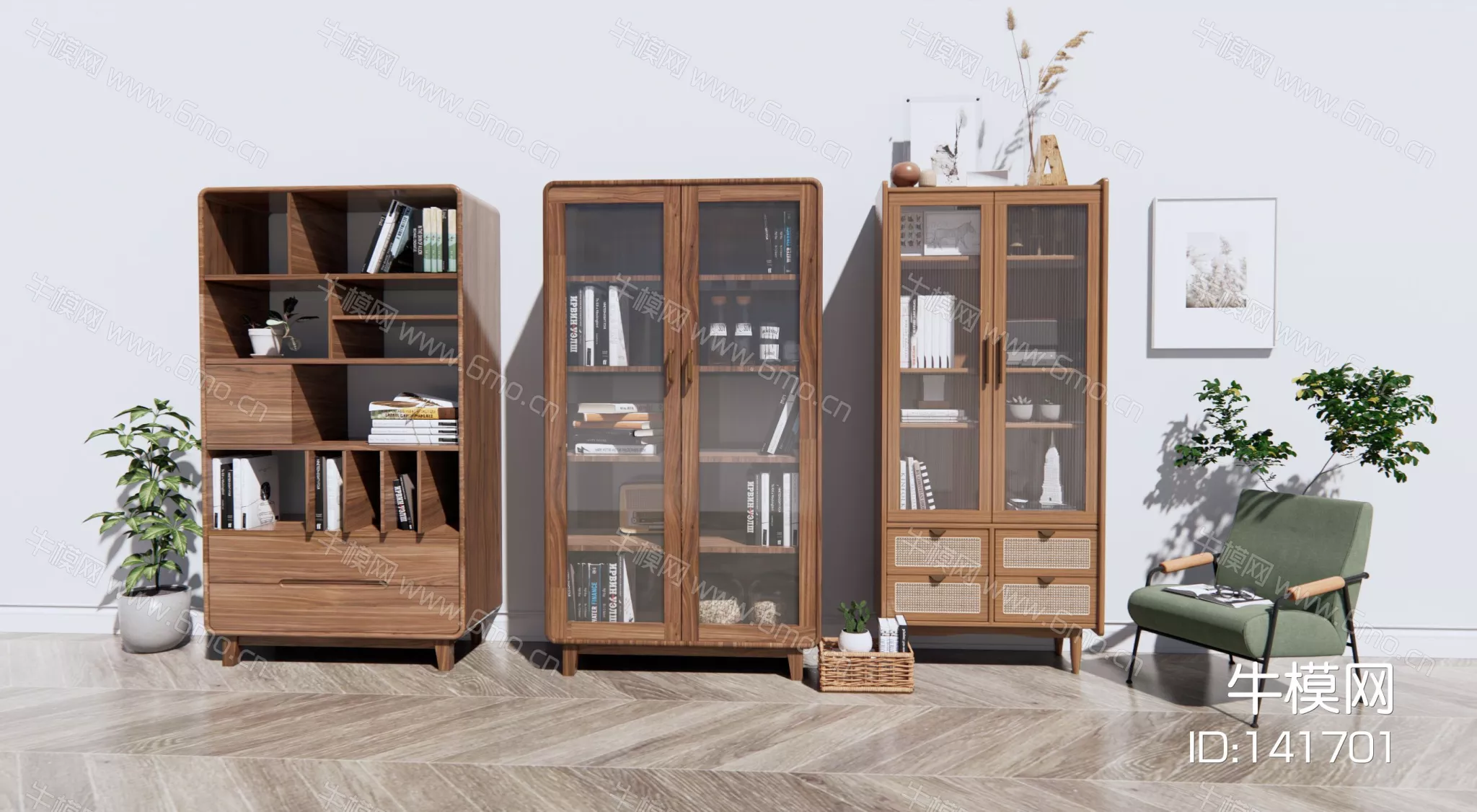 NORDIC BOOKCASE - SKETCHUP 3D MODEL - ENSCAPE - 141701