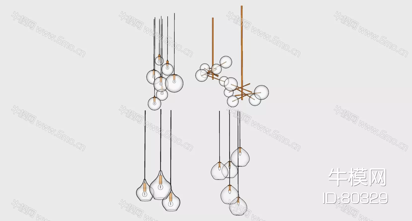 NORDIC CHANDELIER - SKETCHUP 3D MODEL - ENSCAPE - 80329