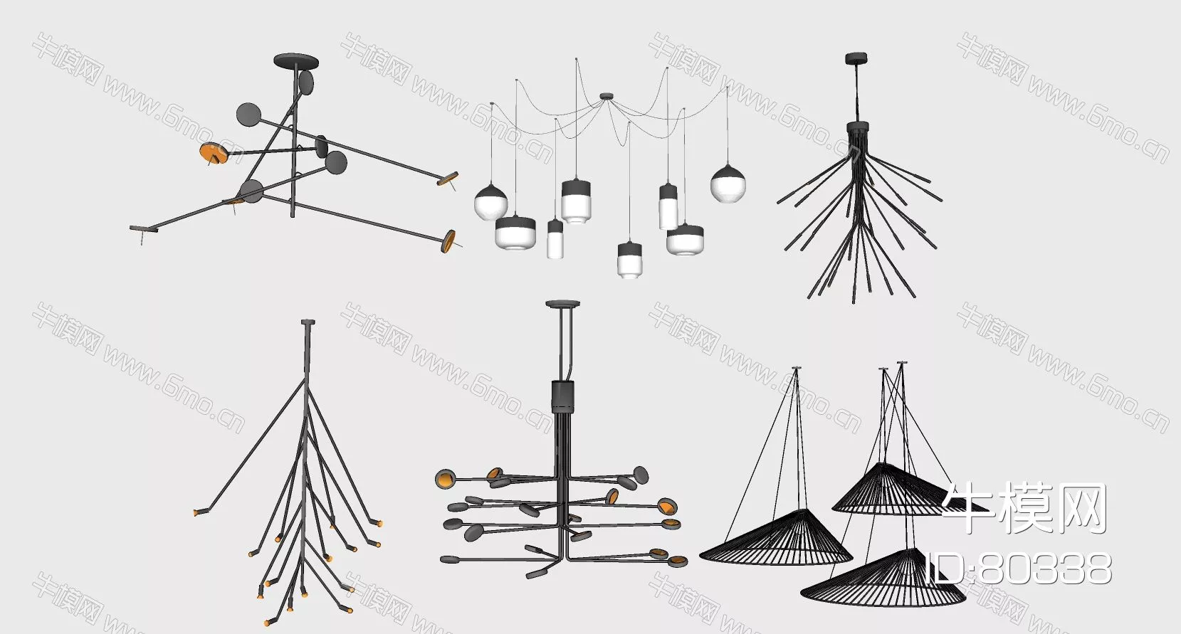 NORDIC CHANDELIER - SKETCHUP 3D MODEL - ENSCAPE - 80338