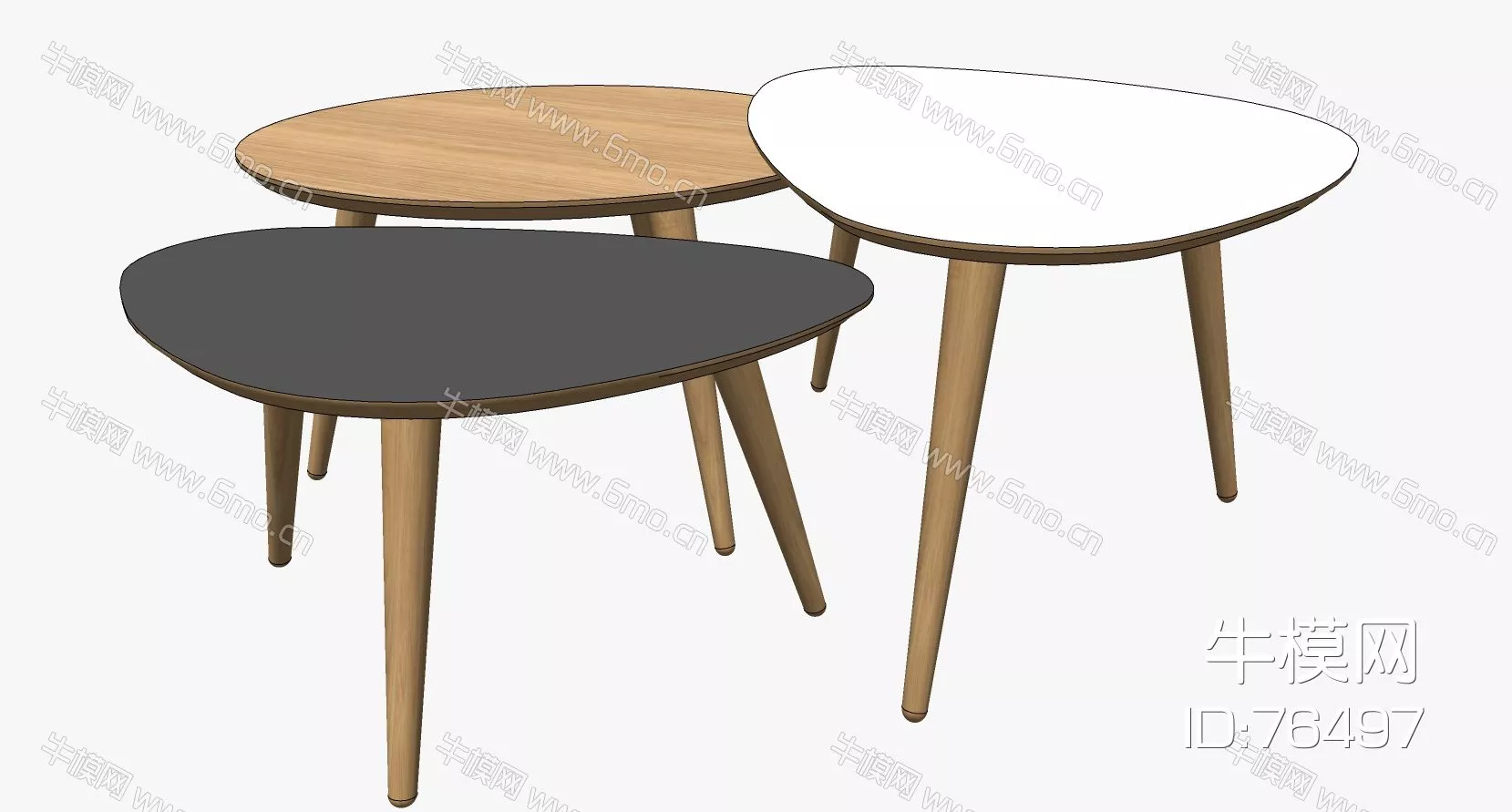 NORDIC COFFEE TABLE - SKETCHUP 3D MODEL - ENSCAPE - 76497