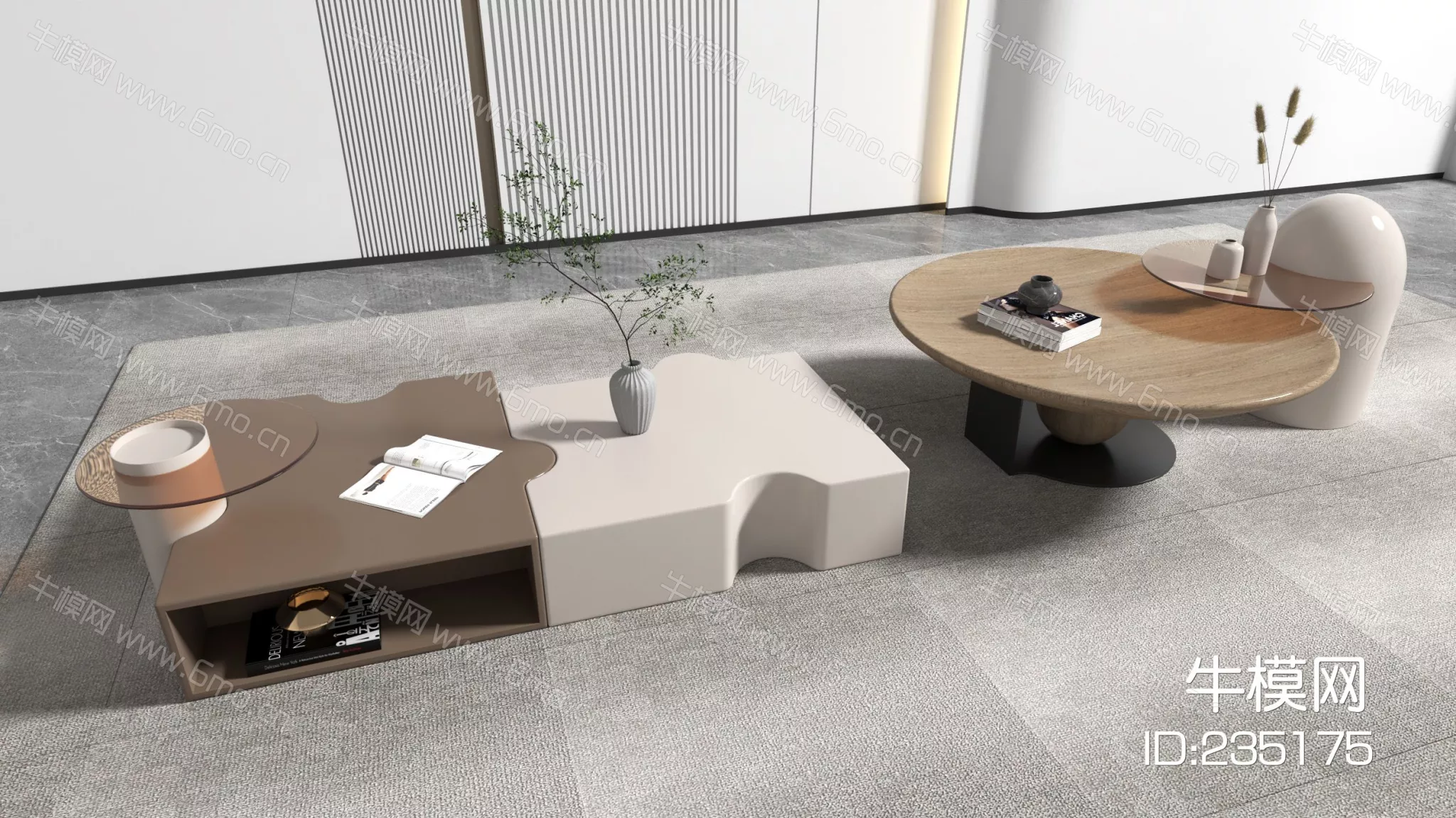 NORDIC COFFEE TABLE - SKETCHUP 3D MODEL - VRAY - 235175