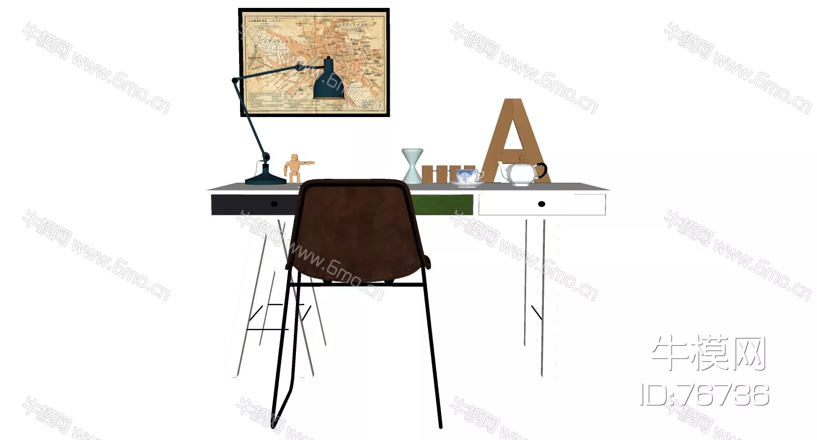 NORDIC DESK - SKETCHUP 3D MODEL - ENSCAPE - 76736