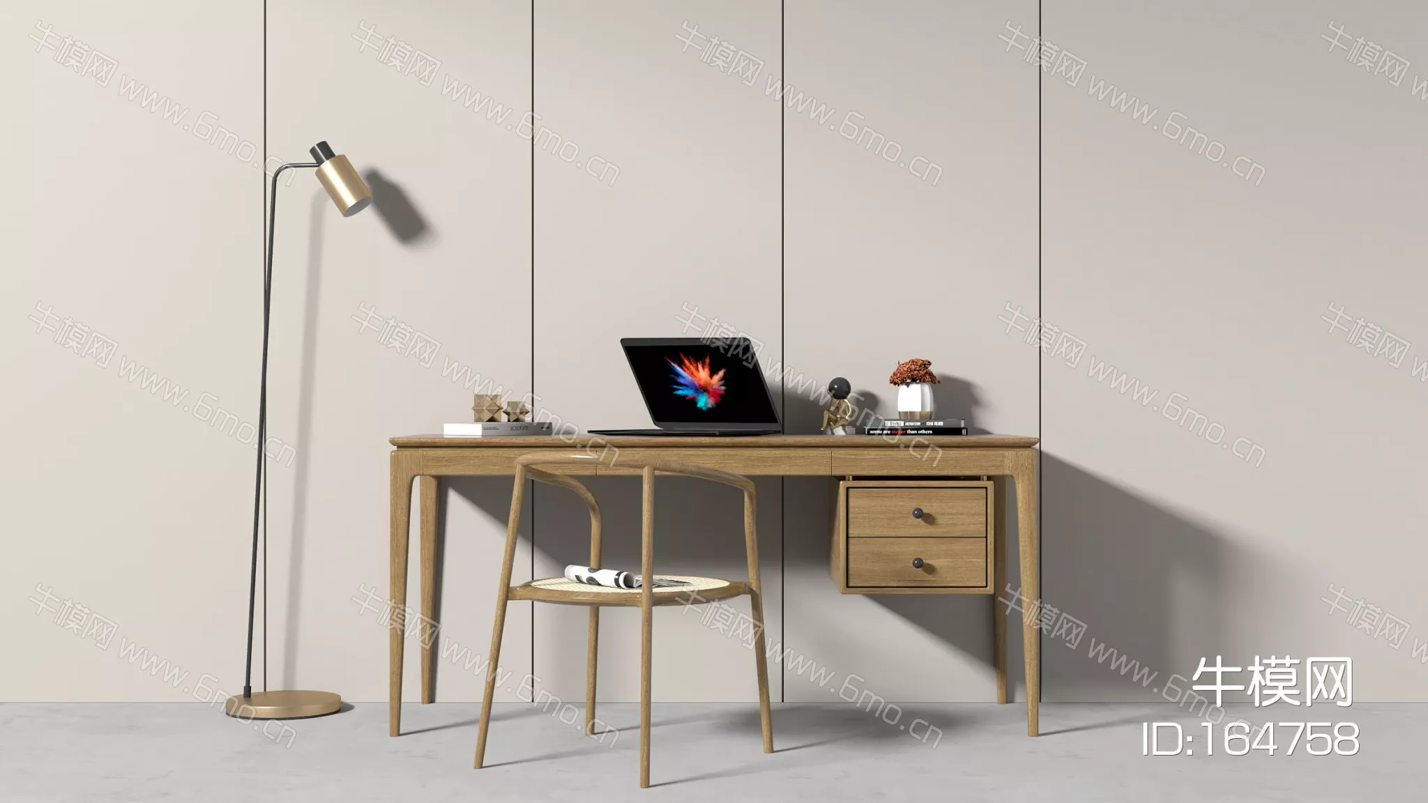 NORDIC DESK - SKETCHUP 3D MODEL - VRAY - 164758