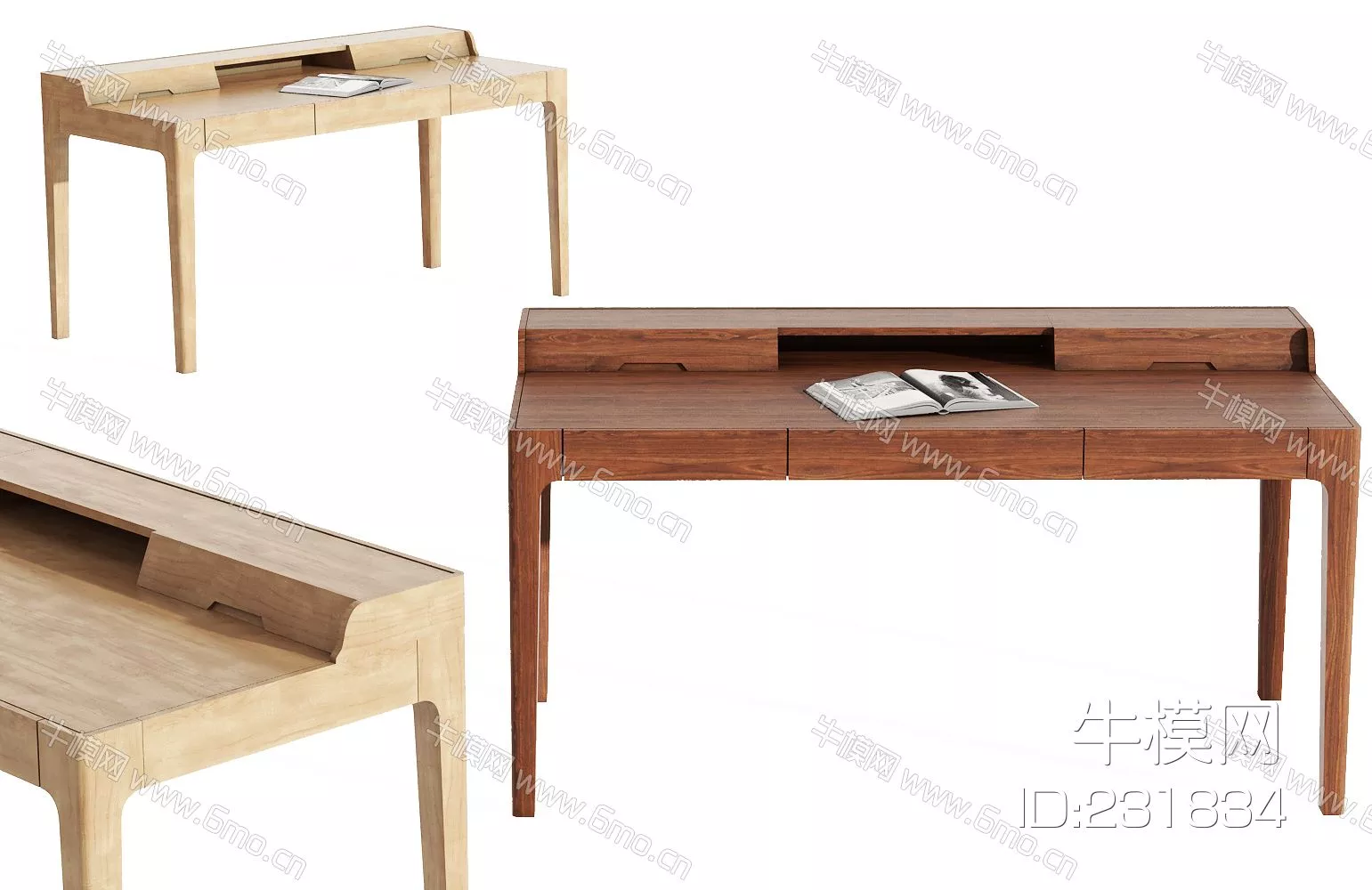 NORDIC DESK - SKETCHUP 3D MODEL - VRAY - 231834