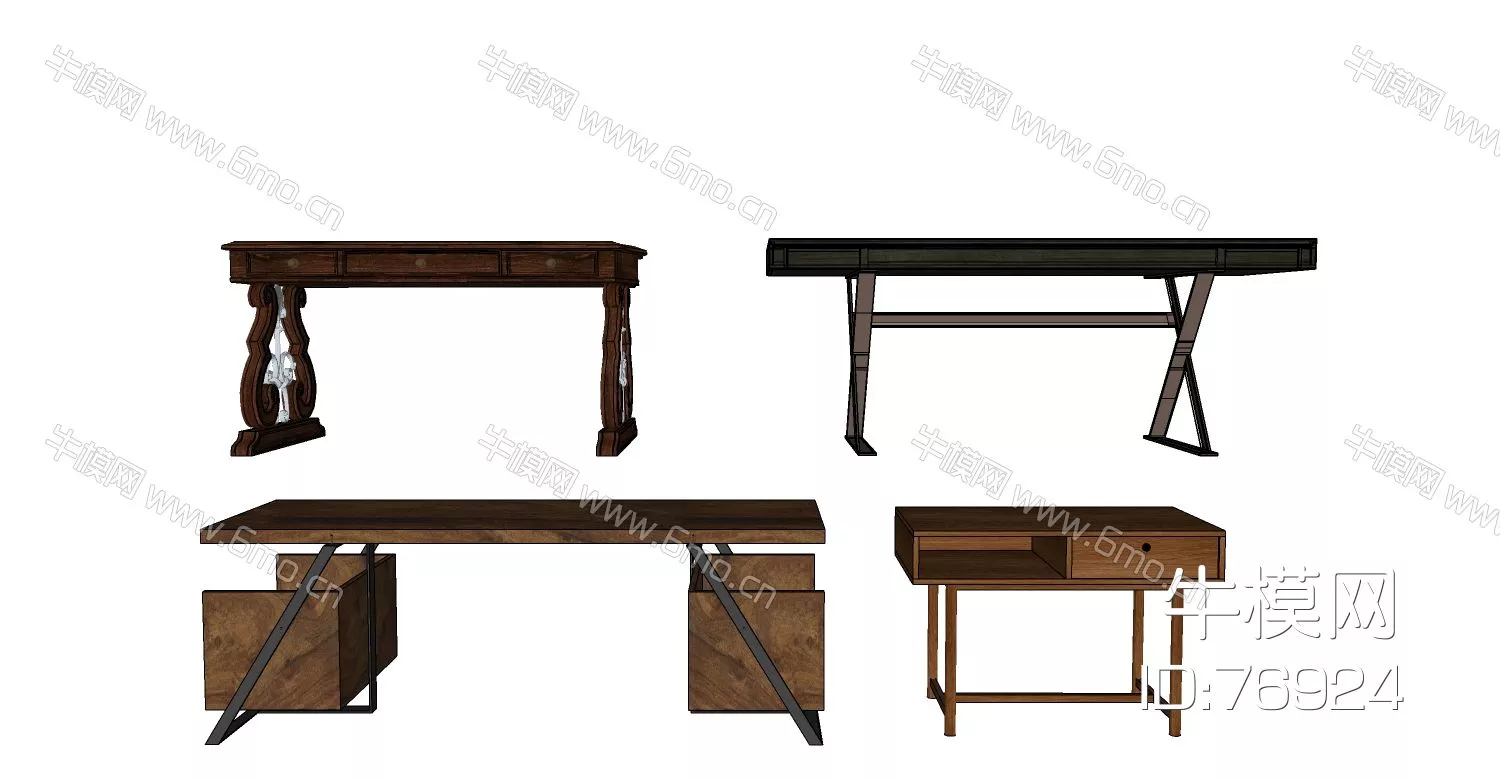 NORDIC DESK - SKETCHUP 3D MODEL - VRAY - 76924