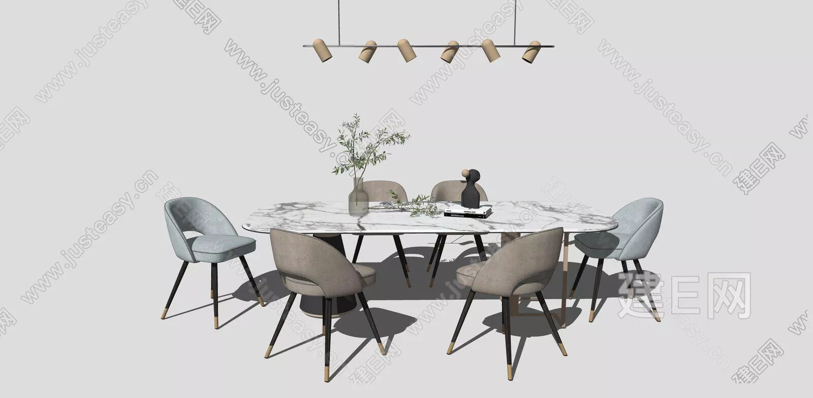 NORDIC DINING TABLE SET - SKETCHUP 3D MODEL - ENSCAPE - 109790601