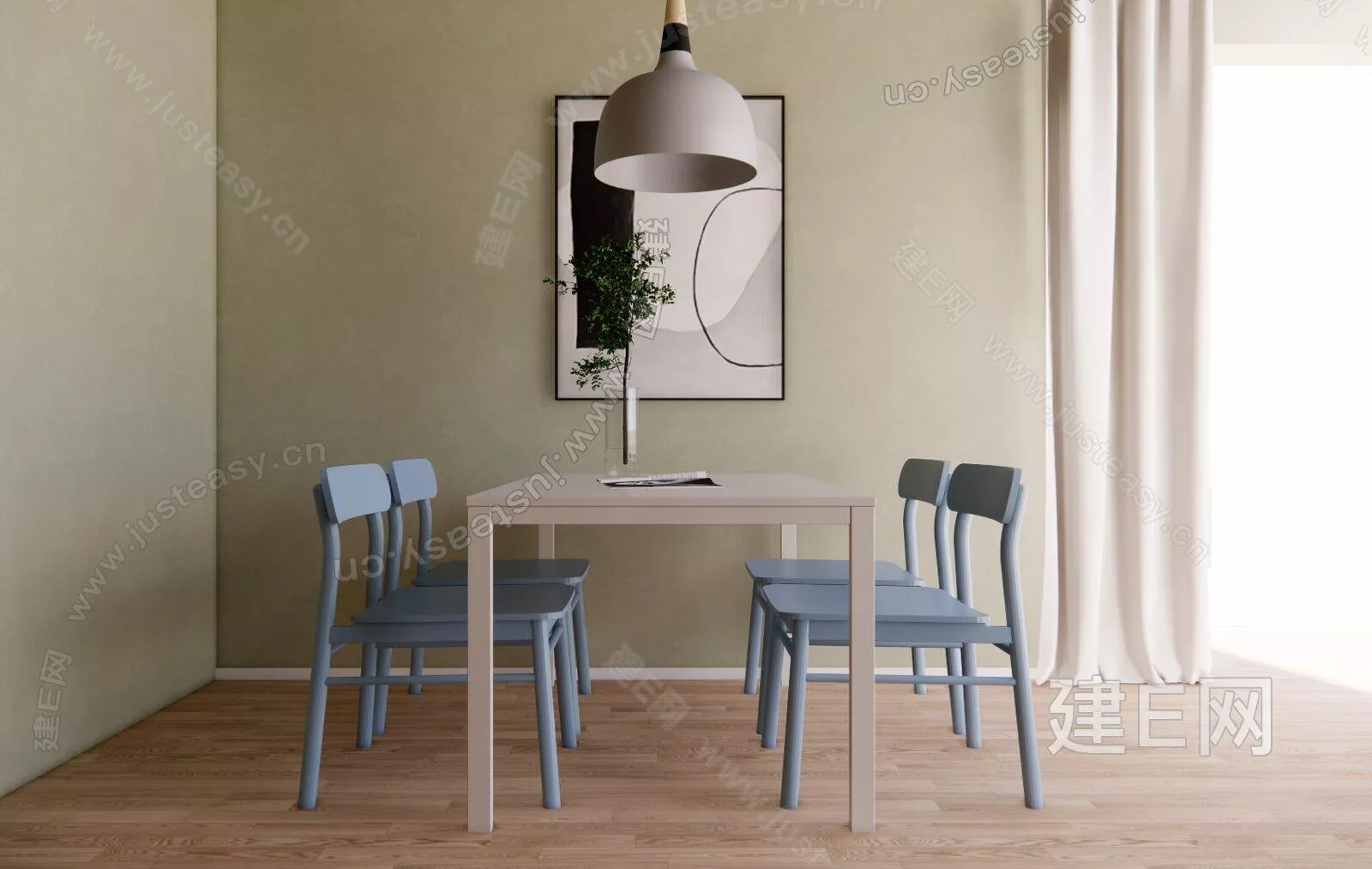 NORDIC DINING TABLE SET - SKETCHUP 3D MODEL - ENSCAPE - 110576949