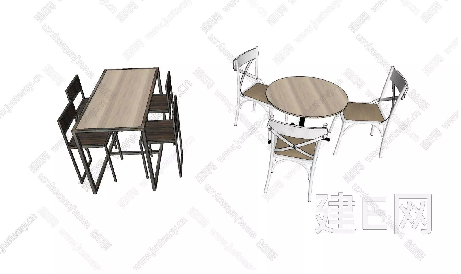 NORDIC DINING TABLE SET - SKETCHUP 3D MODEL - ENSCAPE - 111493524