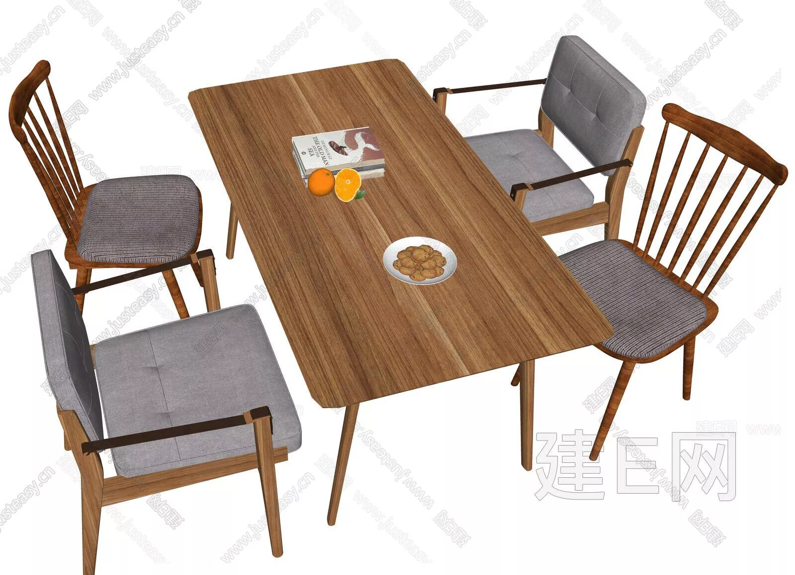 NORDIC DINING TABLE SET - SKETCHUP 3D MODEL - ENSCAPE - 111886670