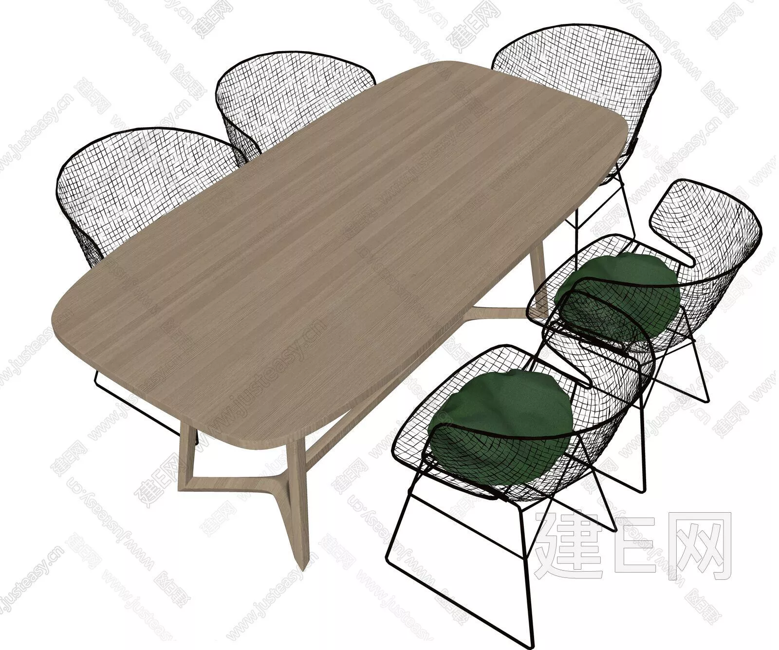 NORDIC DINING TABLE SET - SKETCHUP 3D MODEL - ENSCAPE - 111952371