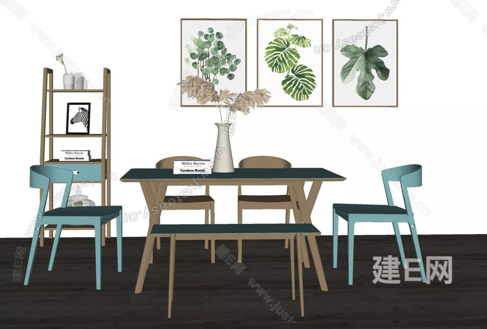 NORDIC DINING TABLE SET - SKETCHUP 3D MODEL - ENSCAPE - 112148946