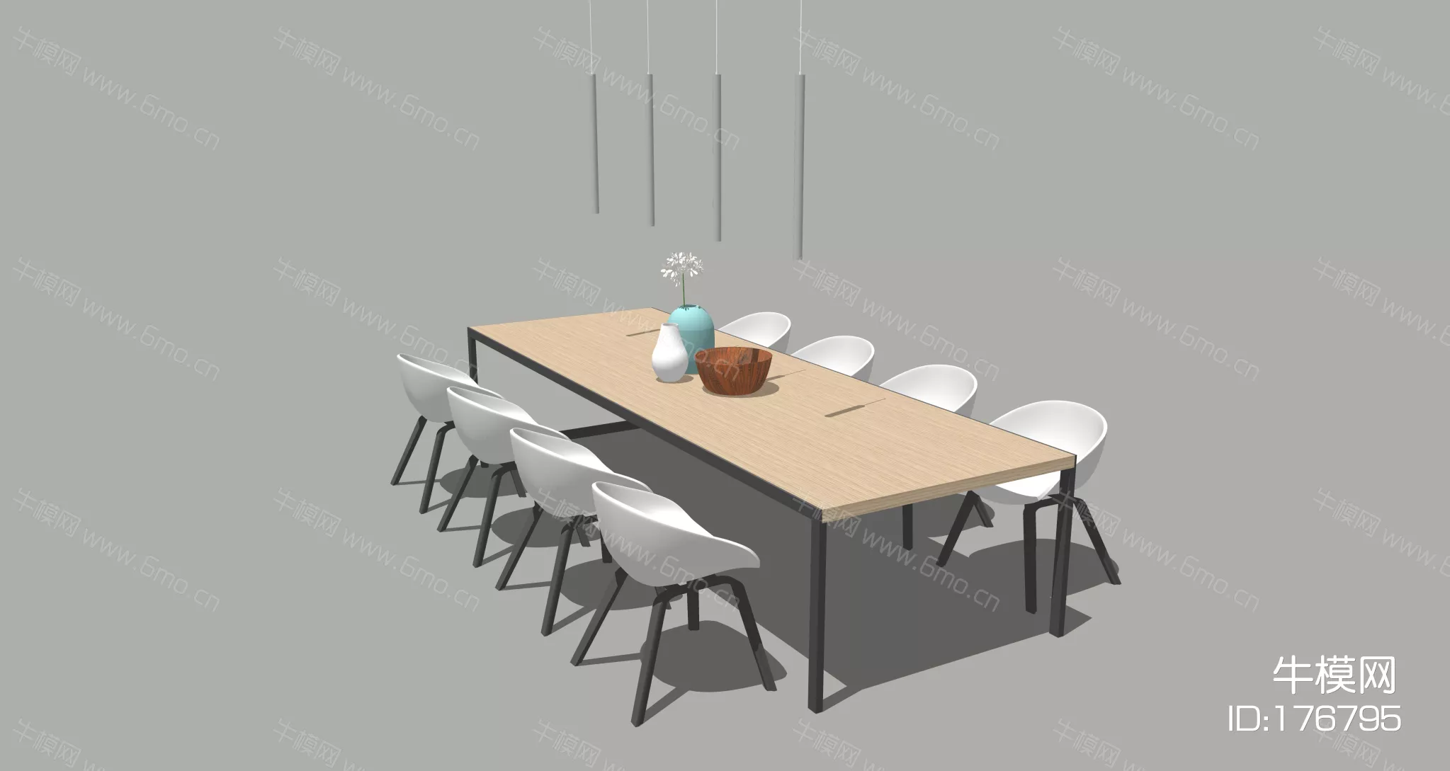 NORDIC DINING TABLE SET - SKETCHUP 3D MODEL - ENSCAPE - 176795