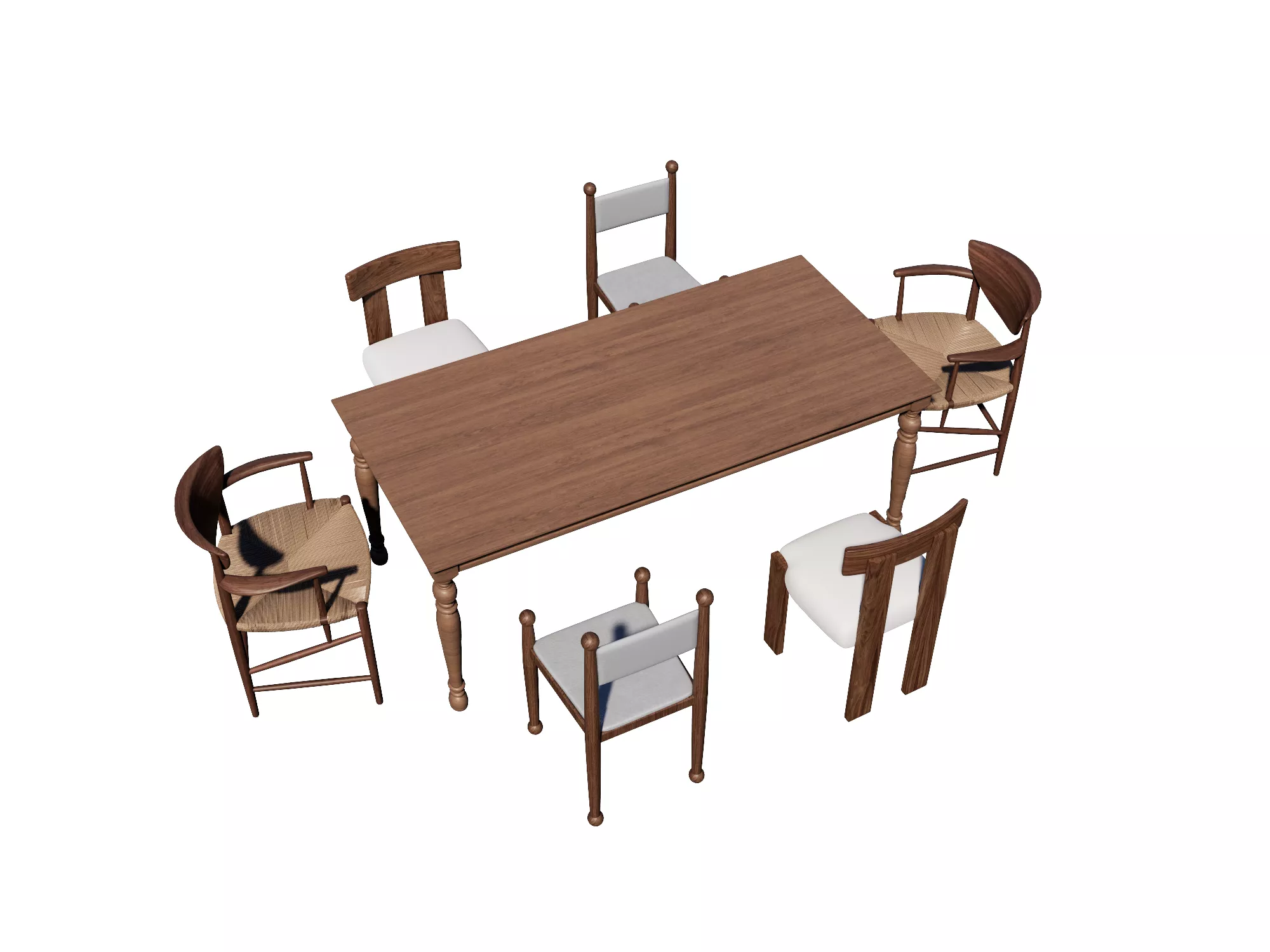 NORDIC DINING TABLE SET - SKETCHUP 3D MODEL - ENSCAPE - 246071