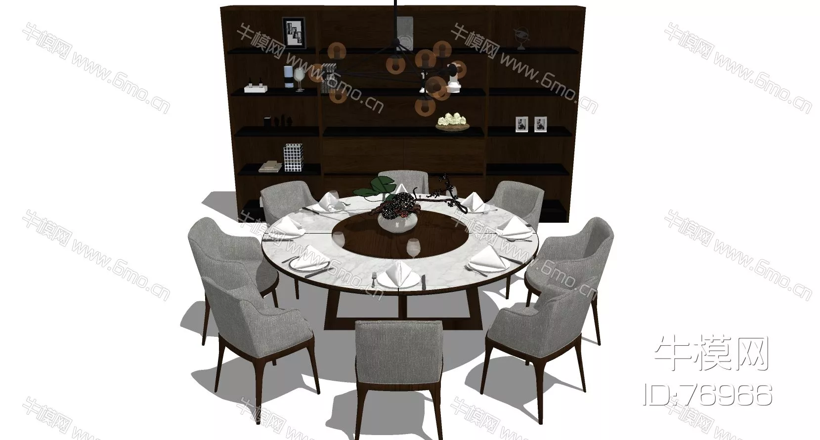 NORDIC DINING TABLE SET - SKETCHUP 3D MODEL - ENSCAPE - 76966