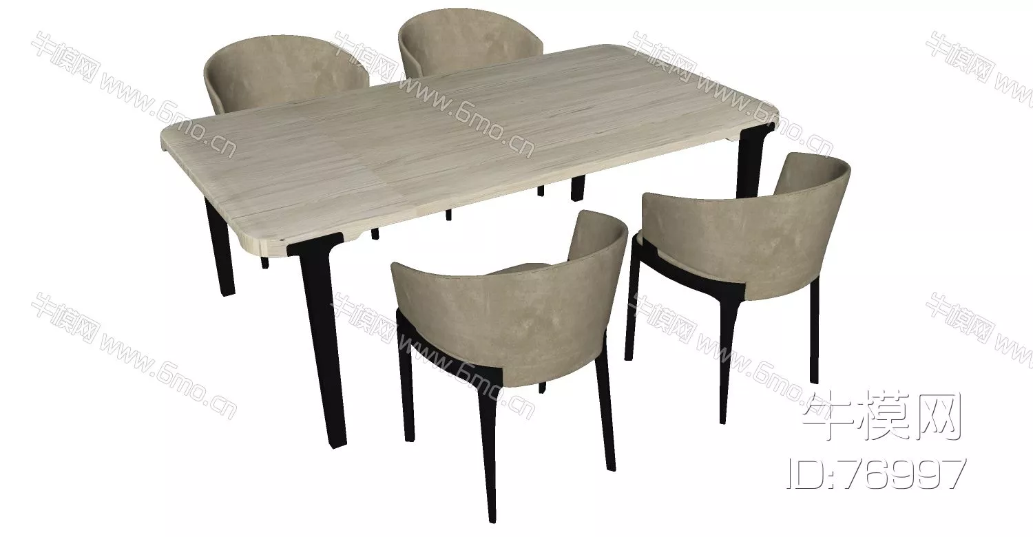 NORDIC DINING TABLE SET - SKETCHUP 3D MODEL - ENSCAPE - 76997