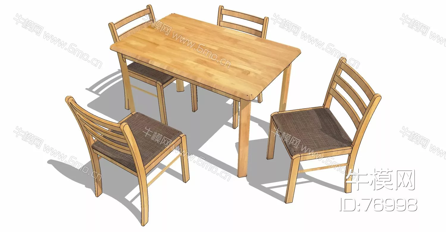 NORDIC DINING TABLE SET - SKETCHUP 3D MODEL - ENSCAPE - 76998