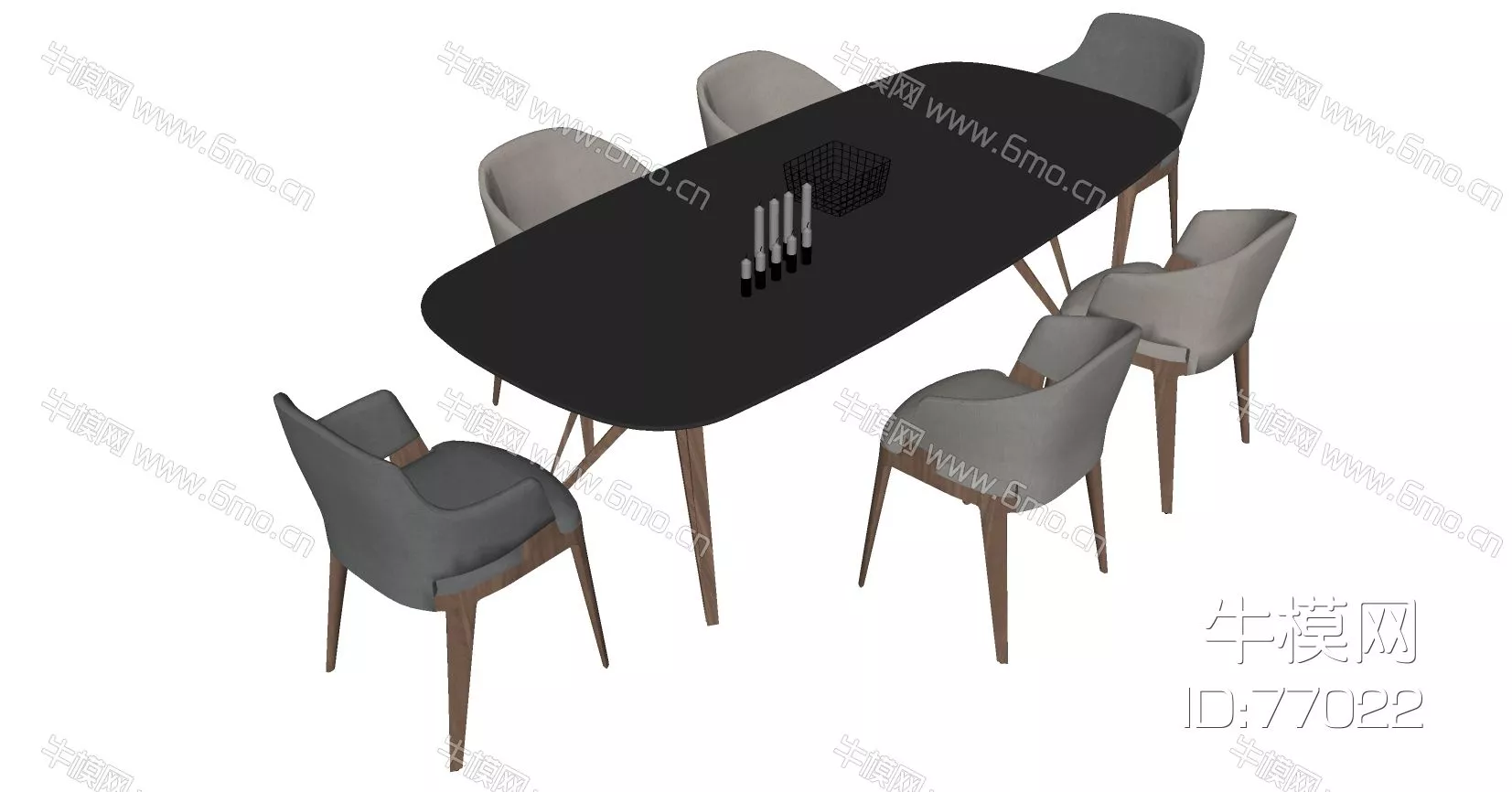 NORDIC DINING TABLE SET - SKETCHUP 3D MODEL - ENSCAPE - 77022