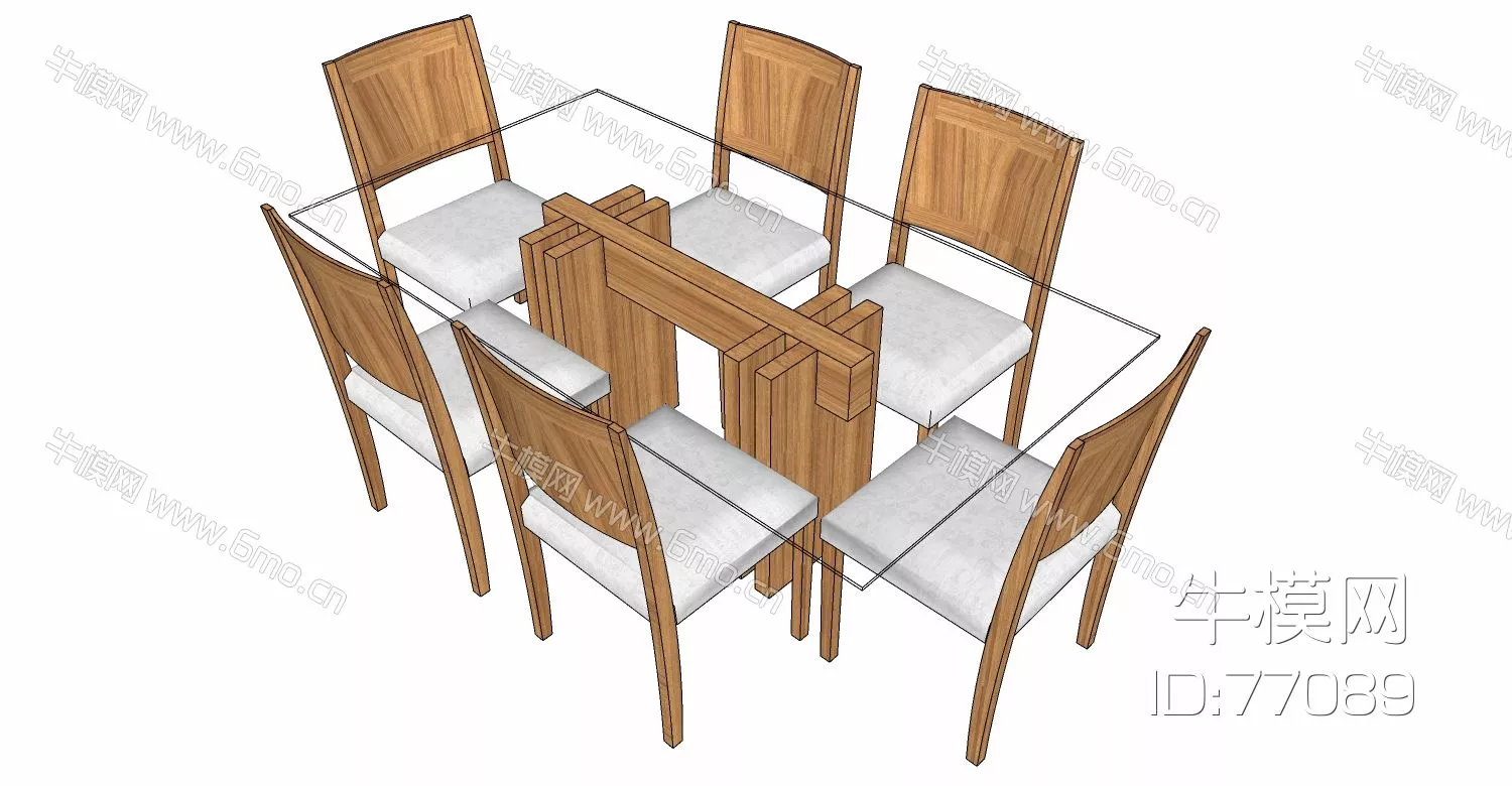 NORDIC DINING TABLE SET - SKETCHUP 3D MODEL - ENSCAPE - 77089