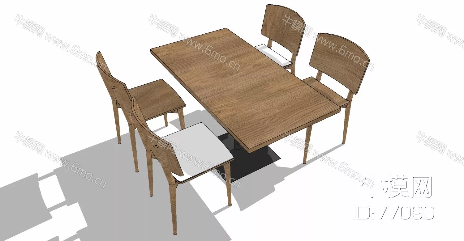 NORDIC DINING TABLE SET - SKETCHUP 3D MODEL - ENSCAPE - 77090