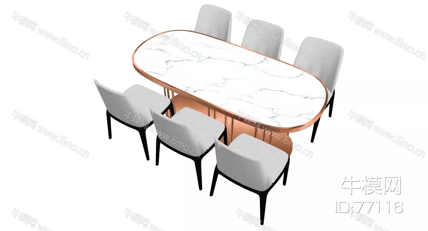 NORDIC DINING TABLE SET - SKETCHUP 3D MODEL - ENSCAPE - 77116