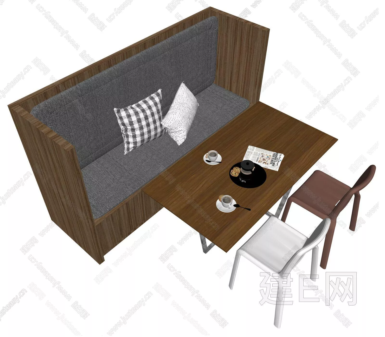 NORDIC DINING TABLE SET - SKETCHUP 3D MODEL - VRAY OR ENSCAPE - 111952192