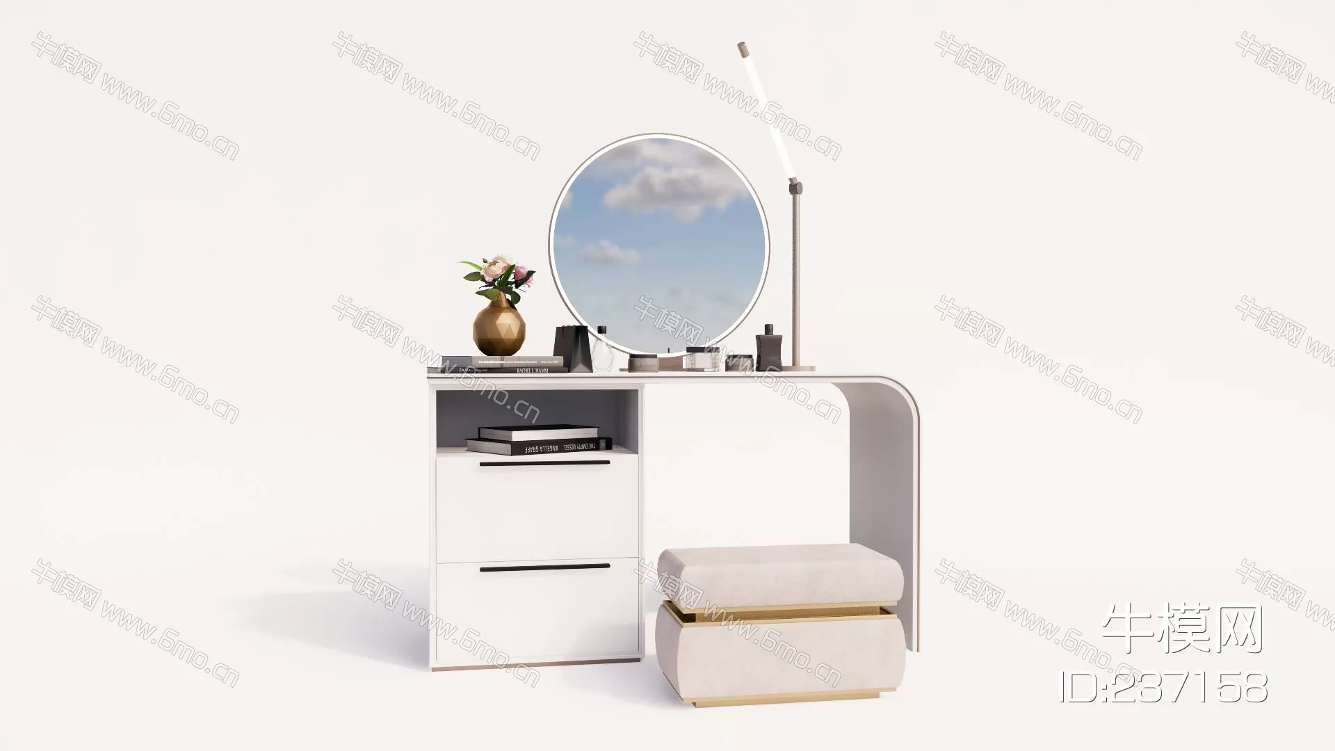 NORDIC DRESSING TABLE - SKETCHUP 3D MODEL - ENSCAPE - 237158