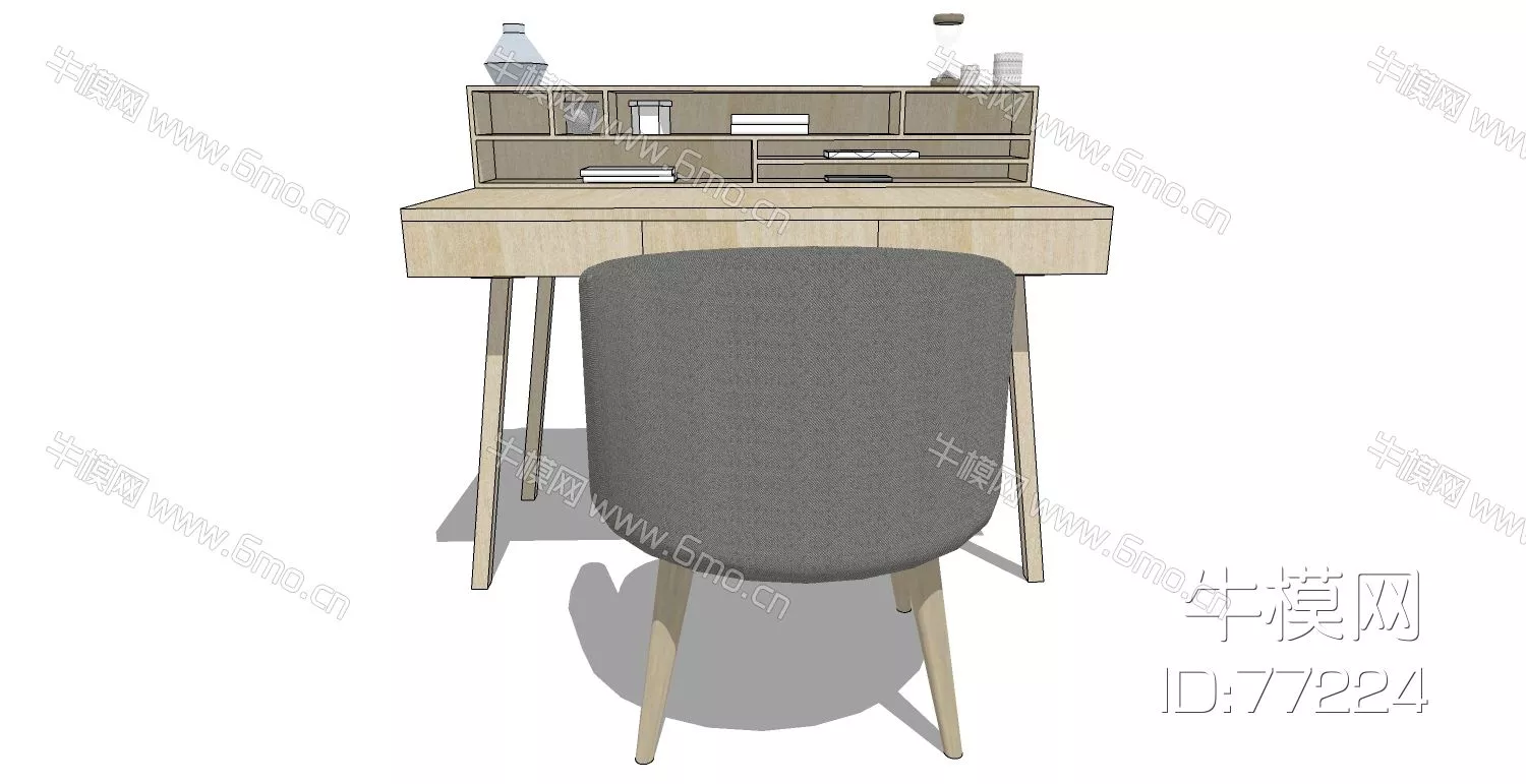 NORDIC DRESSING TABLE - SKETCHUP 3D MODEL - ENSCAPE - 77224