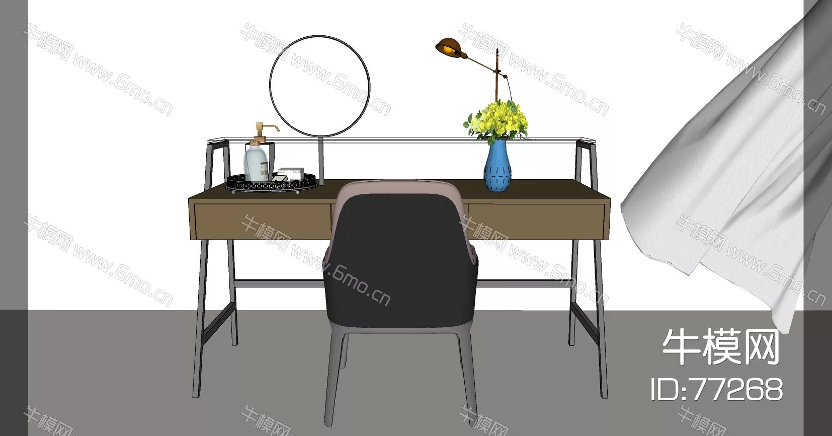 NORDIC DRESSING TABLE - SKETCHUP 3D MODEL - ENSCAPE - 77268