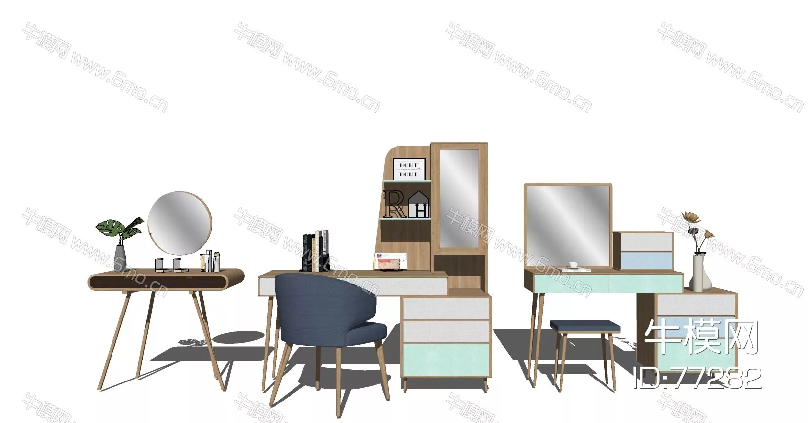 NORDIC DRESSING TABLE - SKETCHUP 3D MODEL - ENSCAPE - 77282