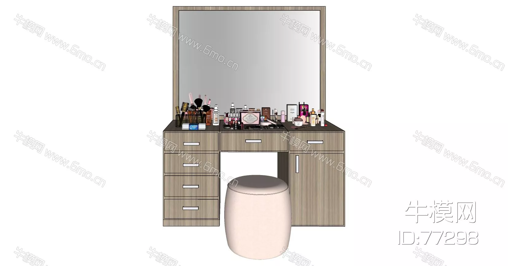 NORDIC DRESSING TABLE - SKETCHUP 3D MODEL - ENSCAPE - 77298