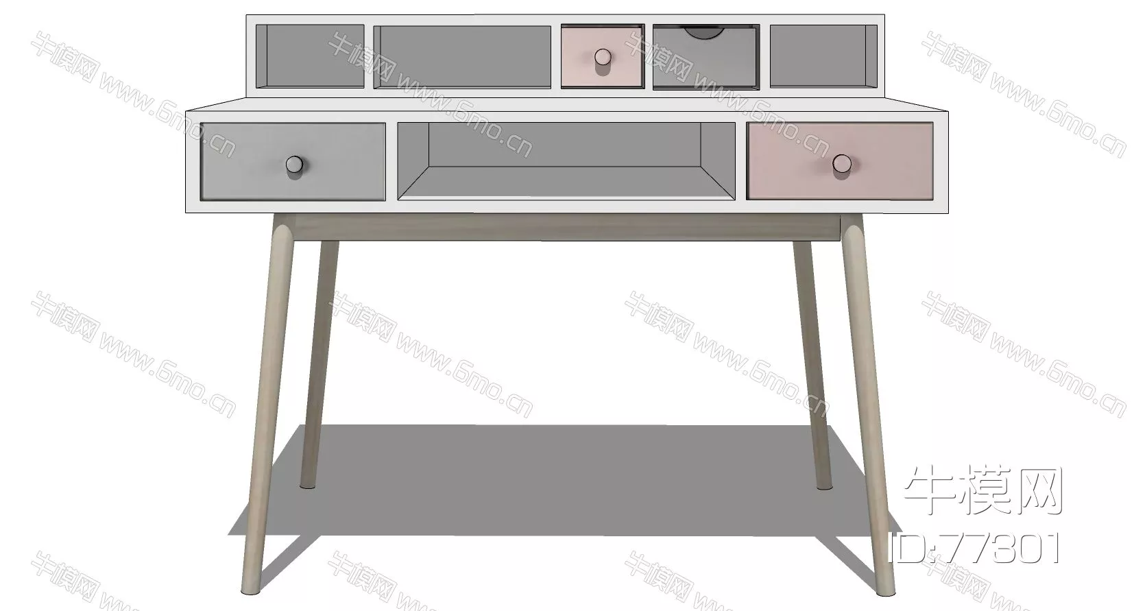 NORDIC DRESSING TABLE - SKETCHUP 3D MODEL - ENSCAPE - 77301