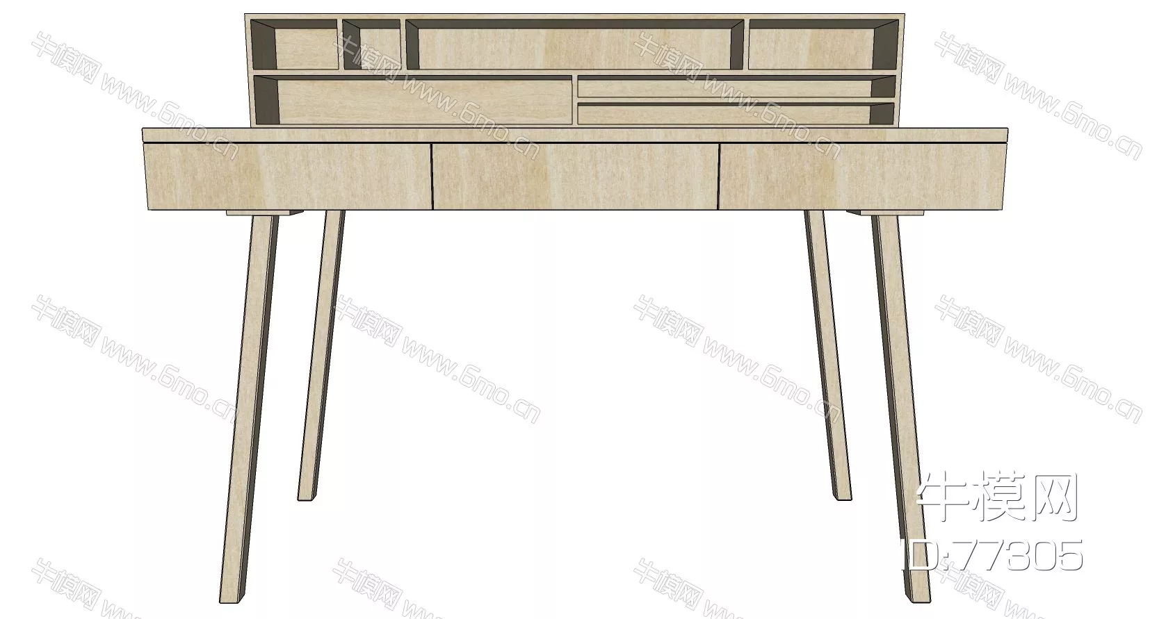 NORDIC DRESSING TABLE - SKETCHUP 3D MODEL - ENSCAPE - 77305