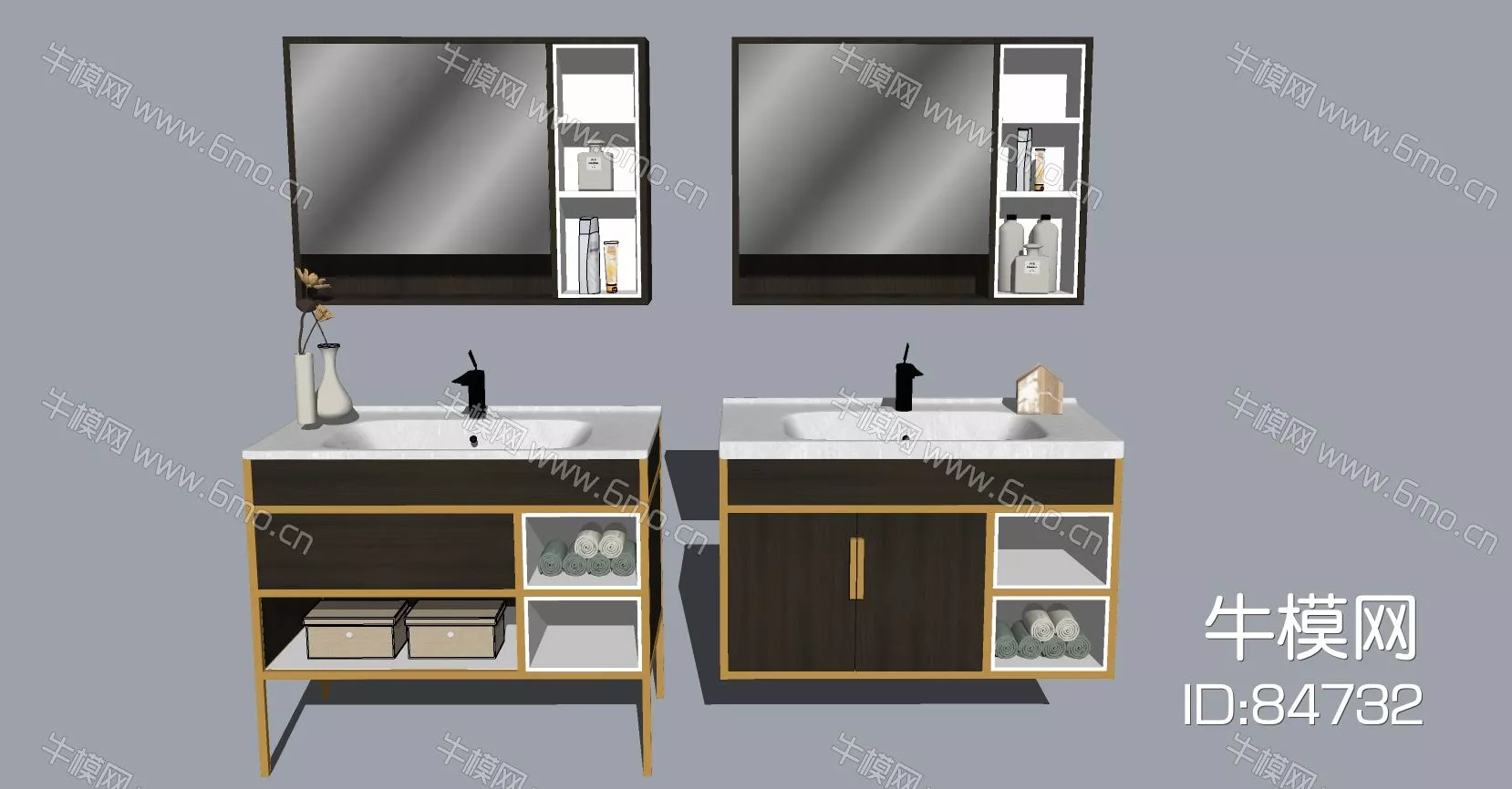 NORDIC KITCHEN - BATHROOM DECOR - SKETCHUP 3D MODEL - ENSCAPE - 84732