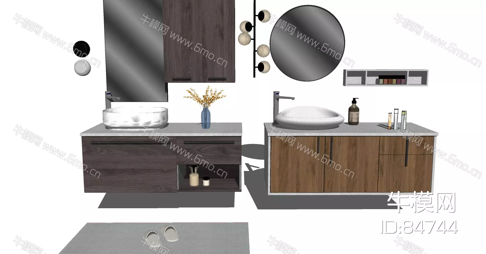 NORDIC KITCHEN - BATHROOM DECOR - SKETCHUP 3D MODEL - ENSCAPE - 84744