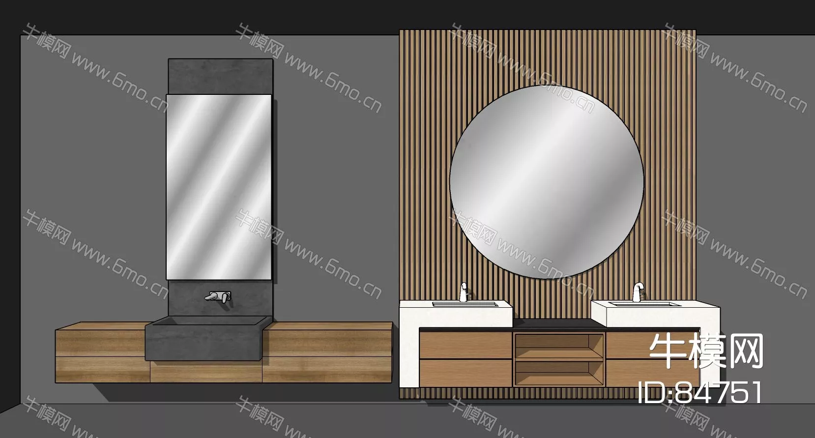 NORDIC KITCHEN - BATHROOM DECOR - SKETCHUP 3D MODEL - ENSCAPE - 84751