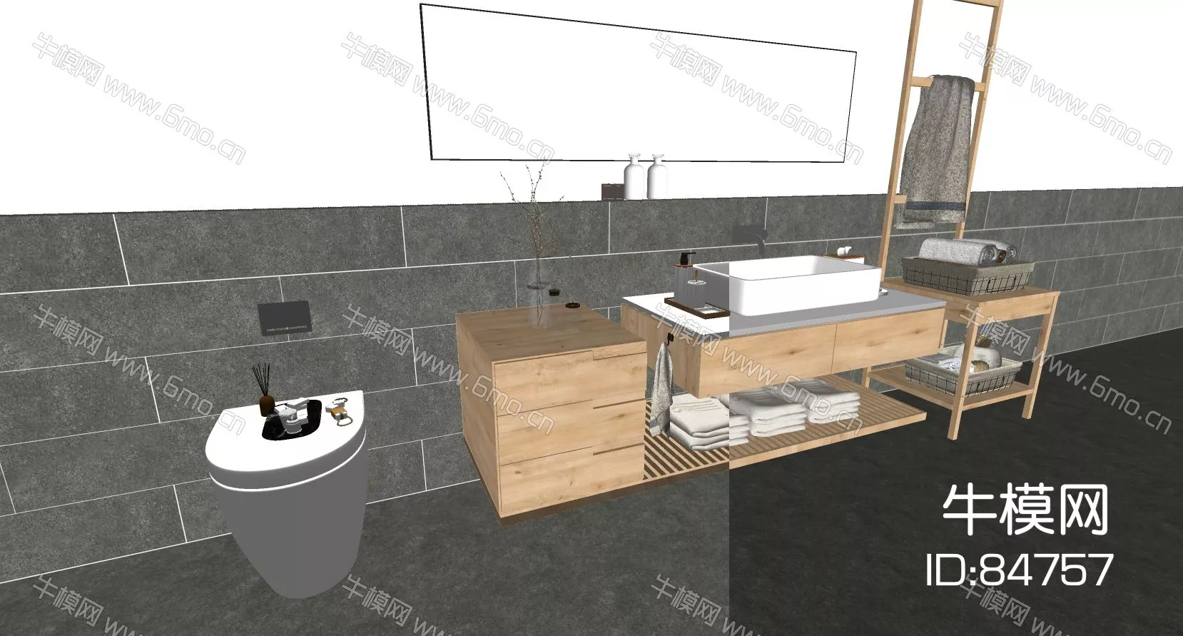 NORDIC KITCHEN - BATHROOM DECOR - SKETCHUP 3D MODEL - ENSCAPE - 84757