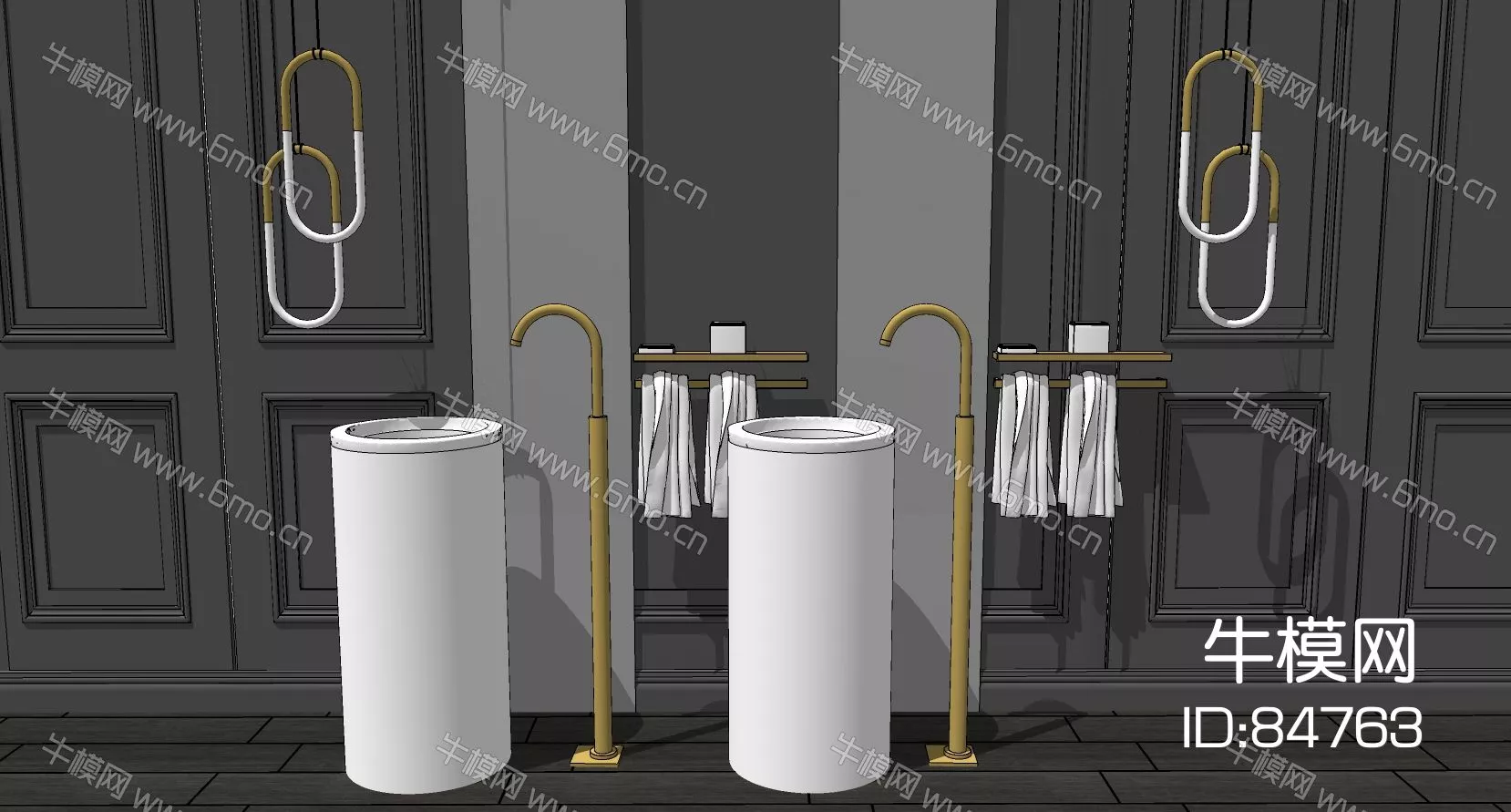 NORDIC KITCHEN - BATHROOM DECOR - SKETCHUP 3D MODEL - ENSCAPE - 84763