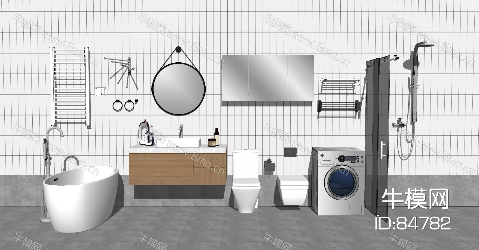 NORDIC KITCHEN - BATHROOM DECOR - SKETCHUP 3D MODEL - ENSCAPE - 84782