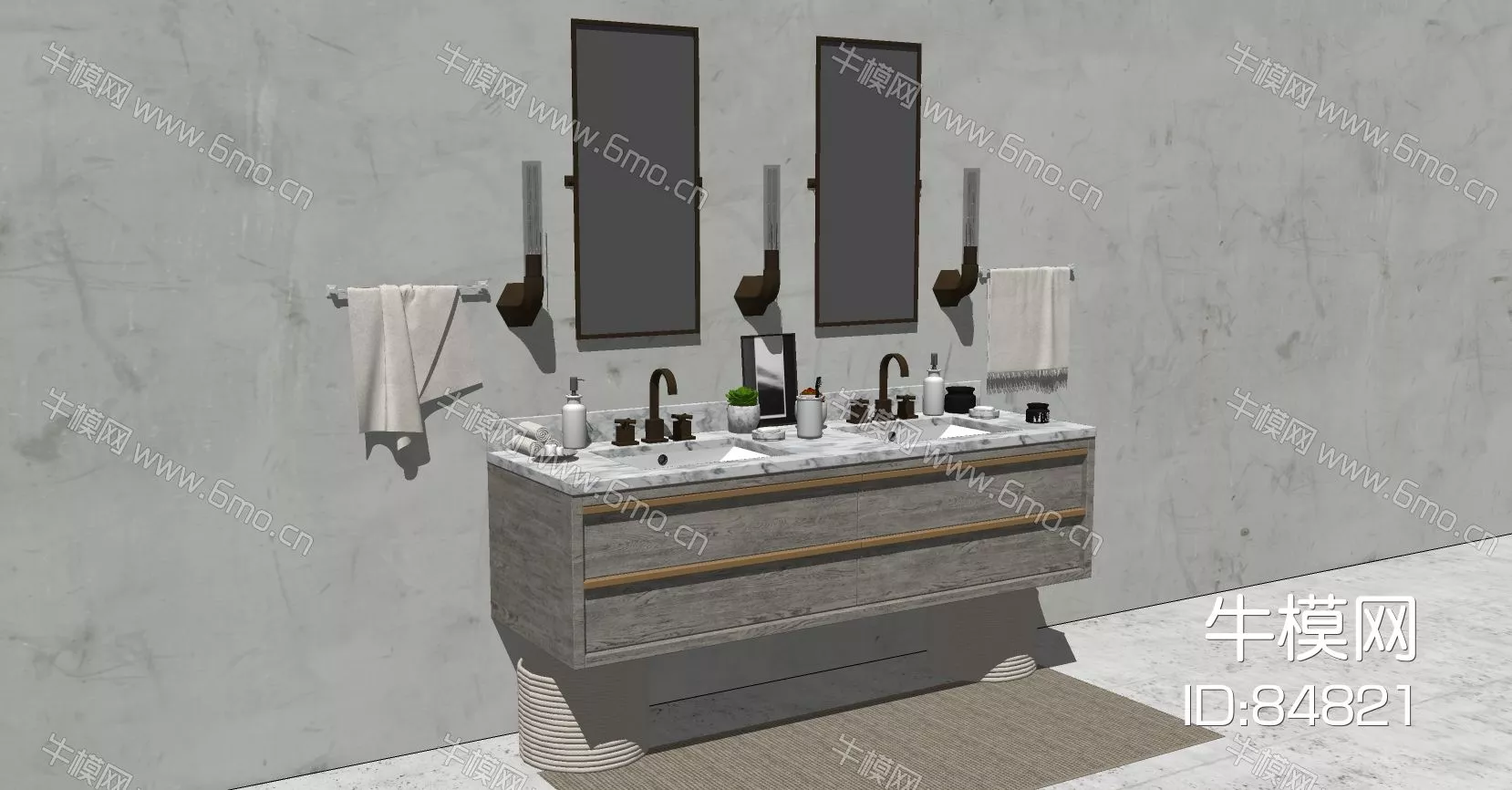 NORDIC KITCHEN - BATHROOM DECOR - SKETCHUP 3D MODEL - ENSCAPE - 84821