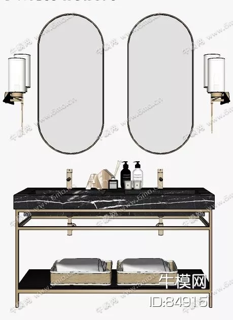 NORDIC KITCHEN - BATHROOM DECOR - SKETCHUP 3D MODEL - ENSCAPE - 84915