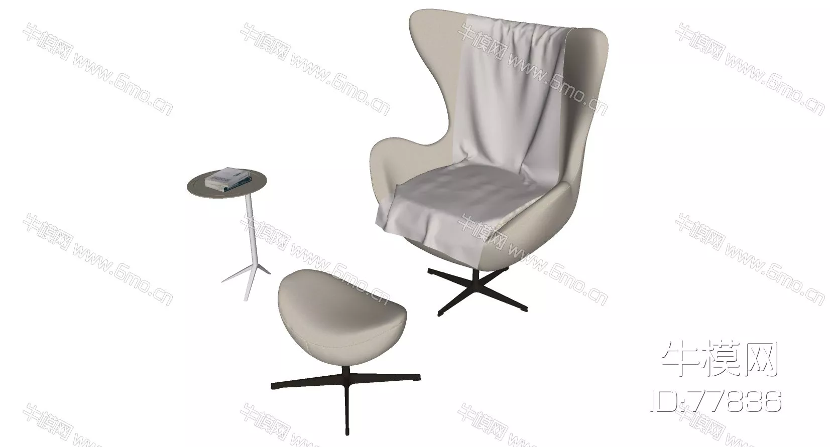 NORDIC LOUNGLE CHAIR - SKETCHUP 3D MODEL - ENSCAPE - 77836