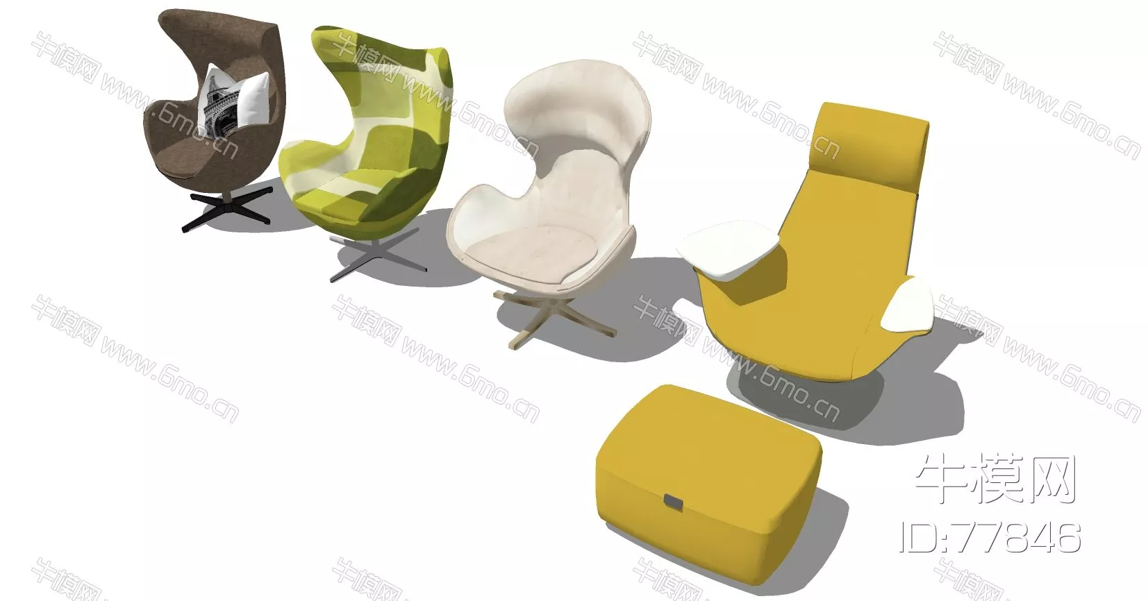 NORDIC LOUNGLE CHAIR - SKETCHUP 3D MODEL - ENSCAPE - 77846