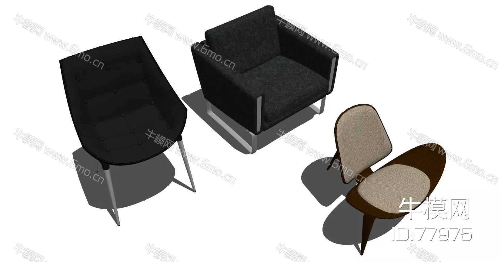 NORDIC LOUNGLE CHAIR - SKETCHUP 3D MODEL - ENSCAPE - 77975